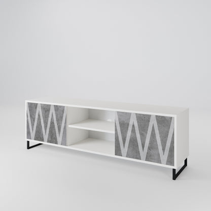 SOLID ZIG ZAG 2-Door TV Cabinet