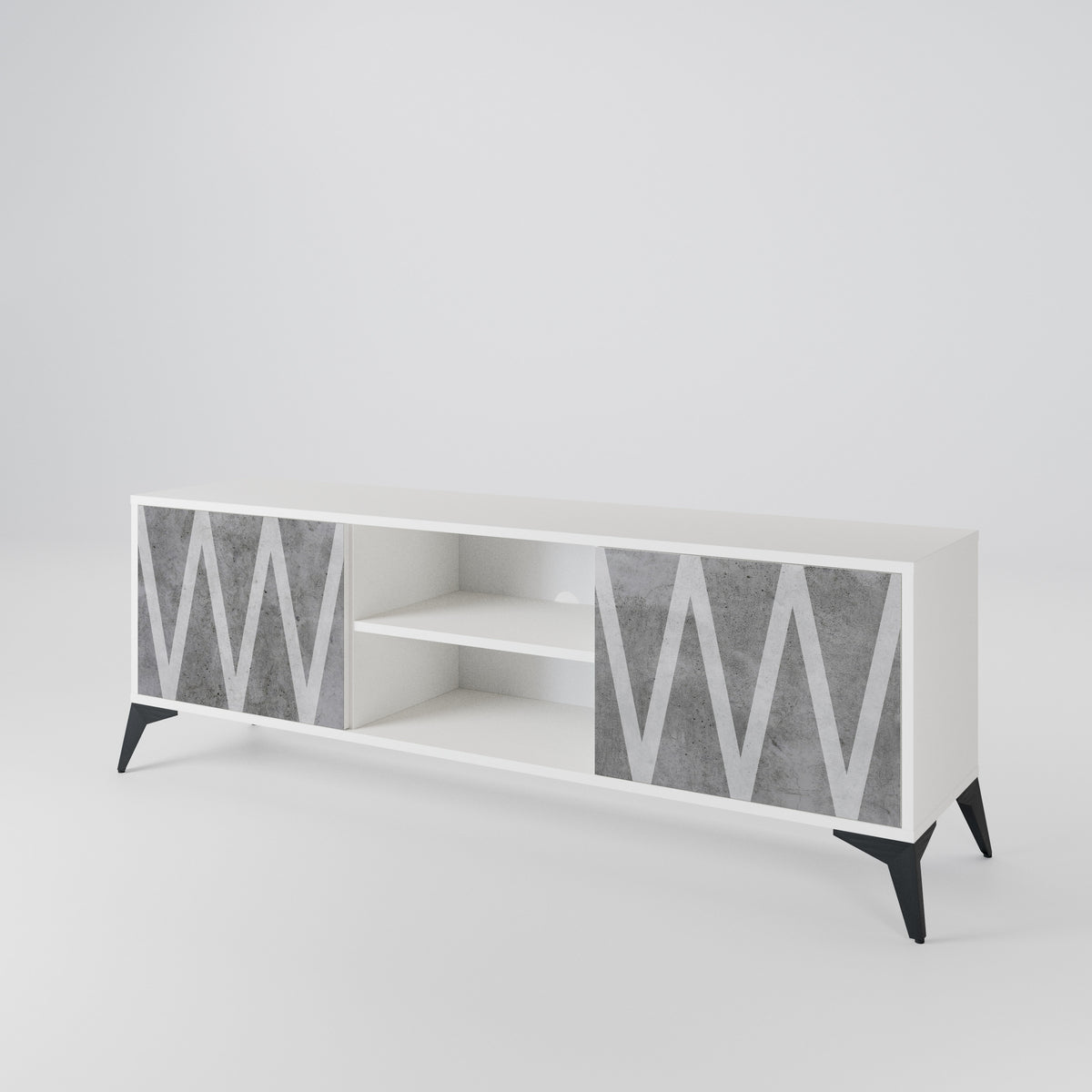 SOLID ZIG ZAG 2-Door TV Cabinet