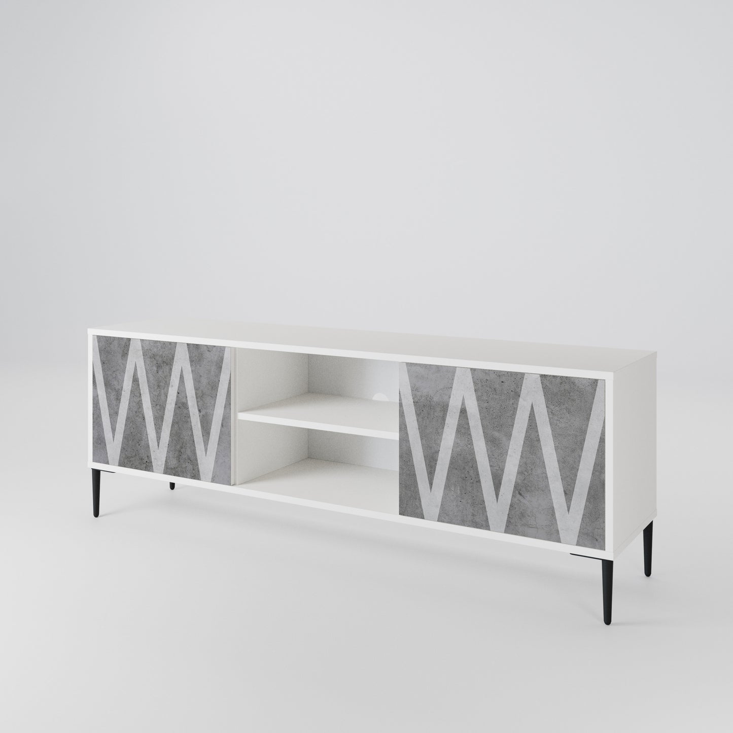 SOLID ZIG ZAG 2-Door TV Cabinet