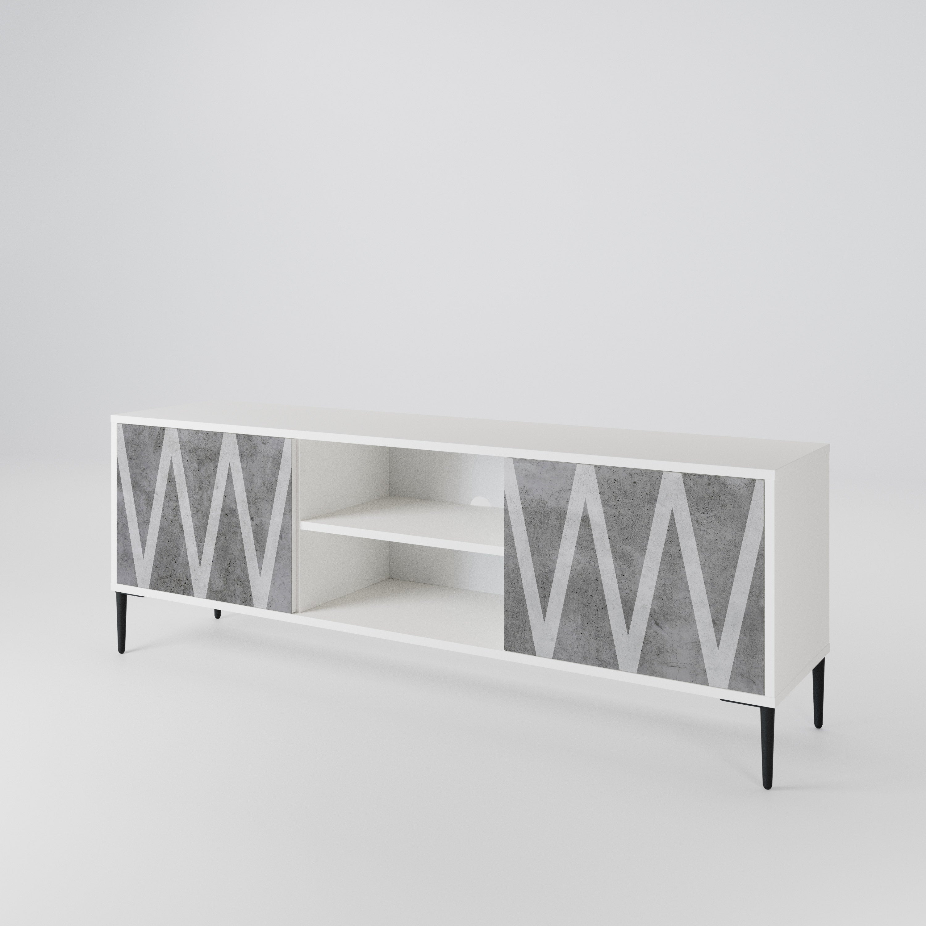 SOLID ZIG ZAG 2-Door TV Cabinet