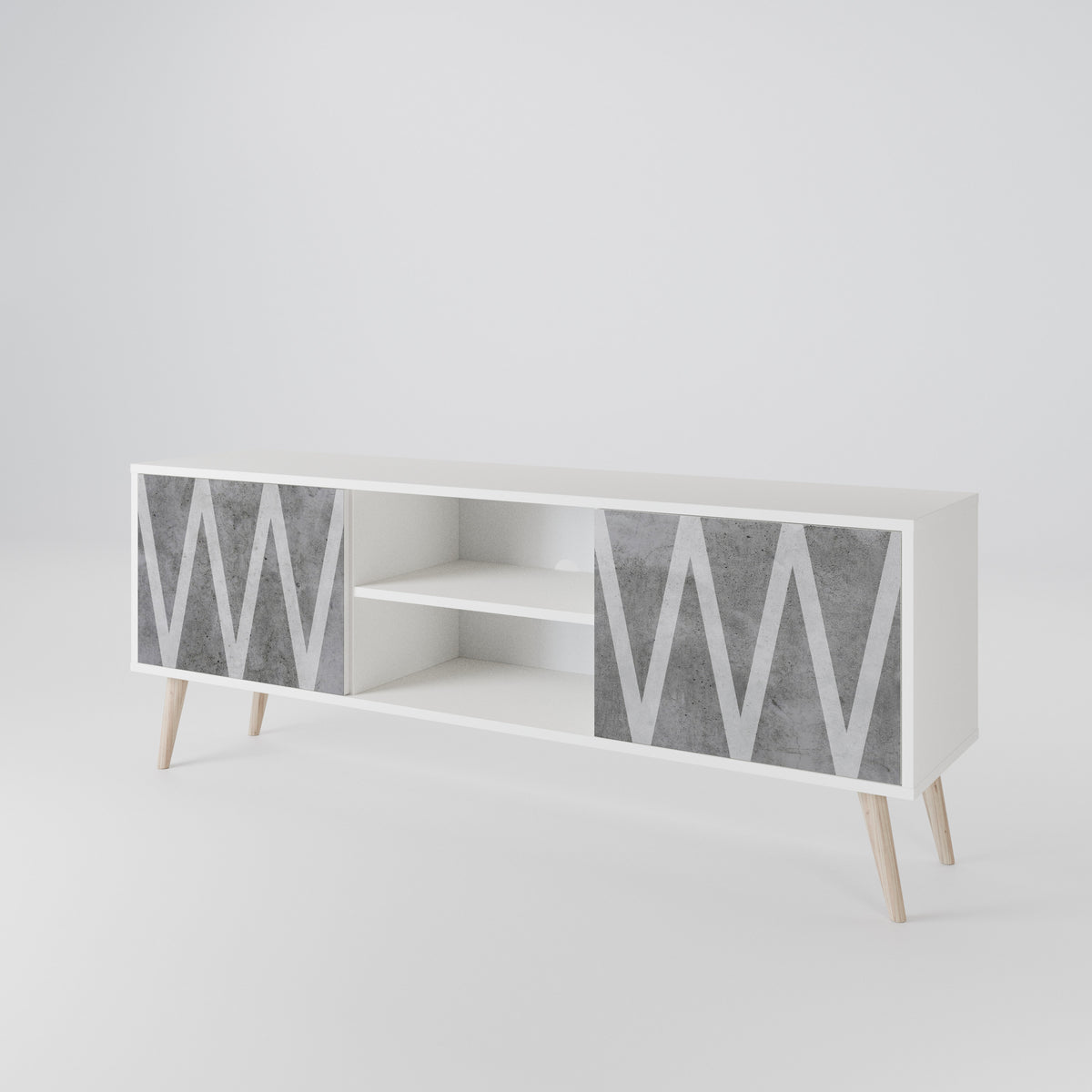 SOLID ZIG ZAG 2-Door TV Cabinet