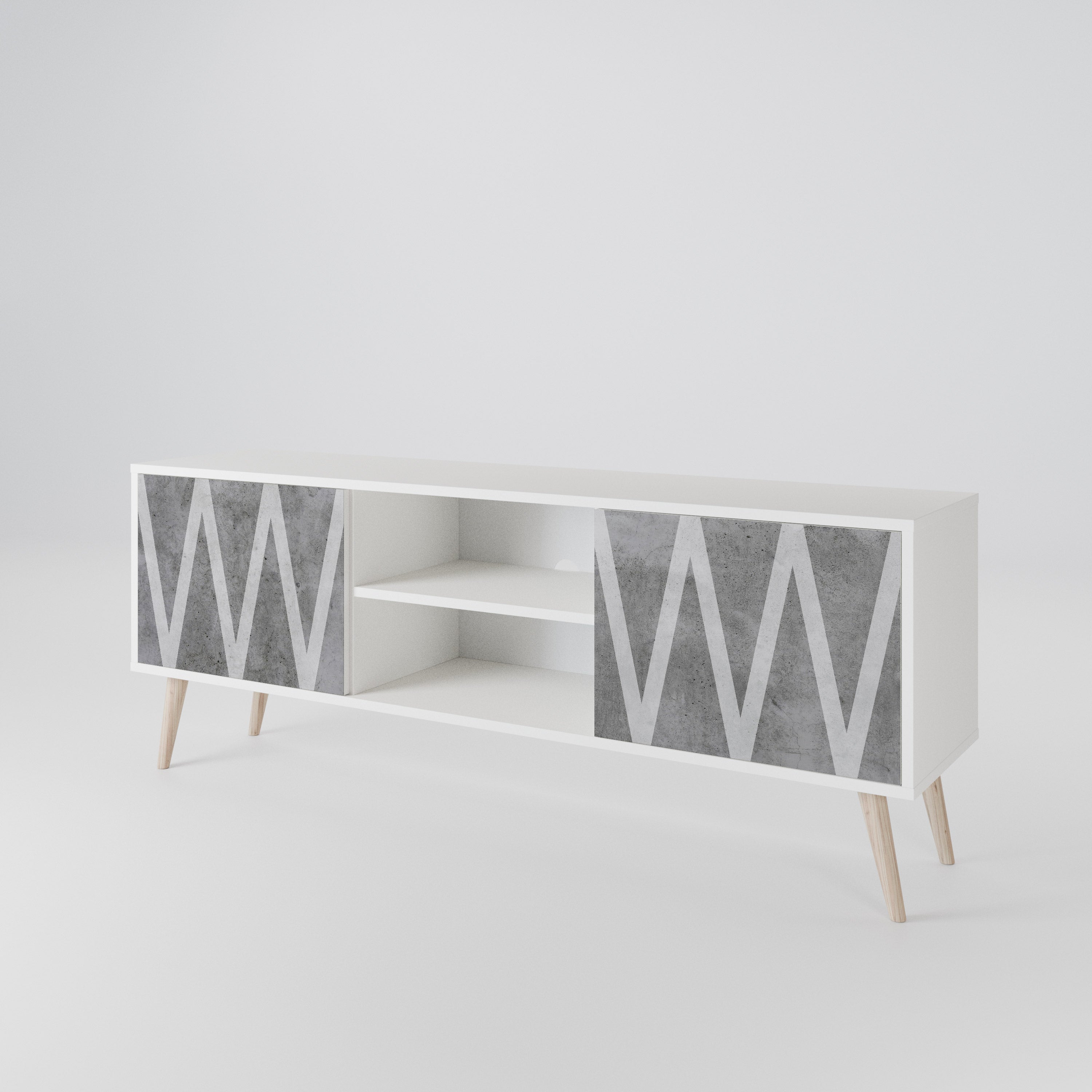 SOLID ZIG ZAG 2-Door TV Cabinet