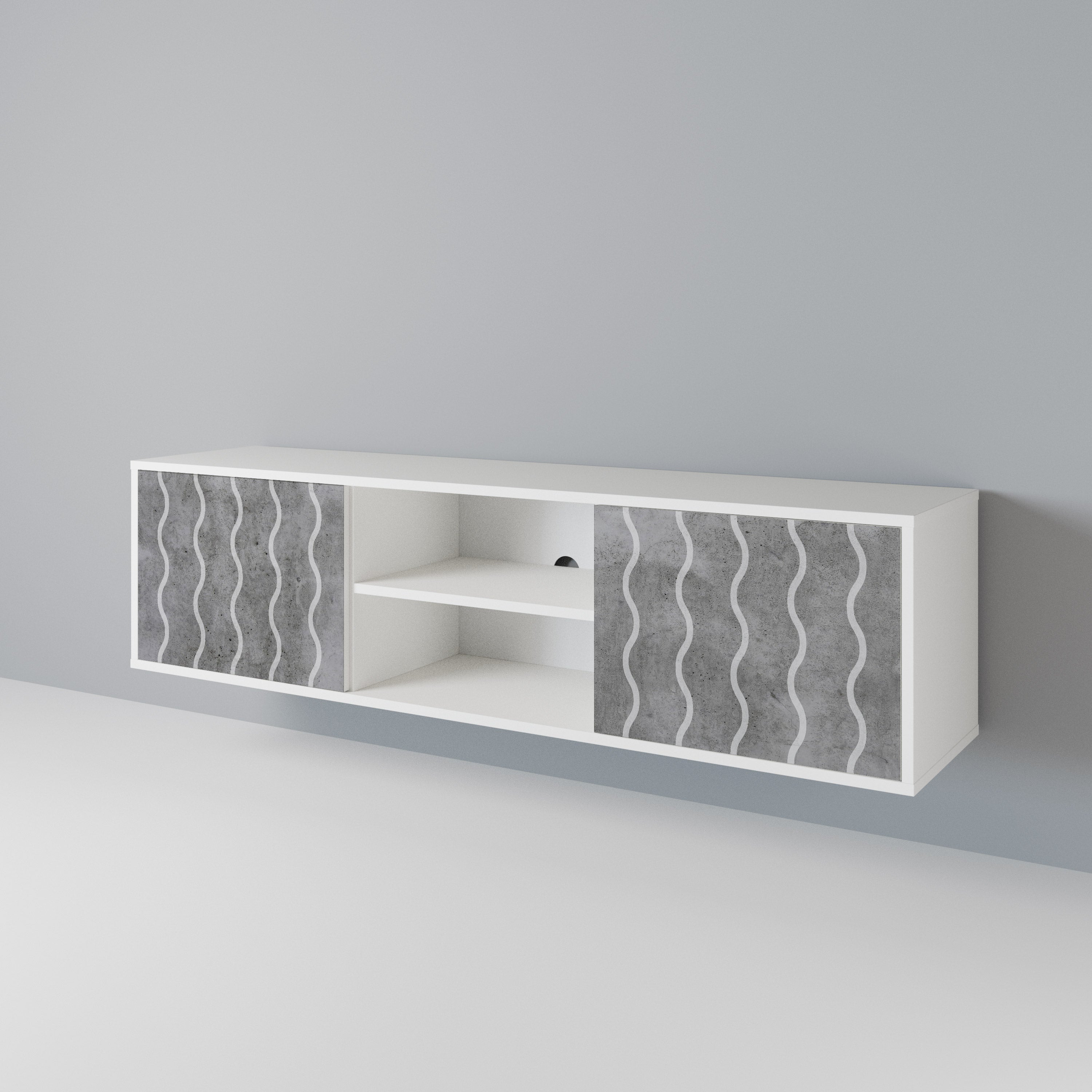 WAVES OF CONCRETE 2-Door TV Cabinet