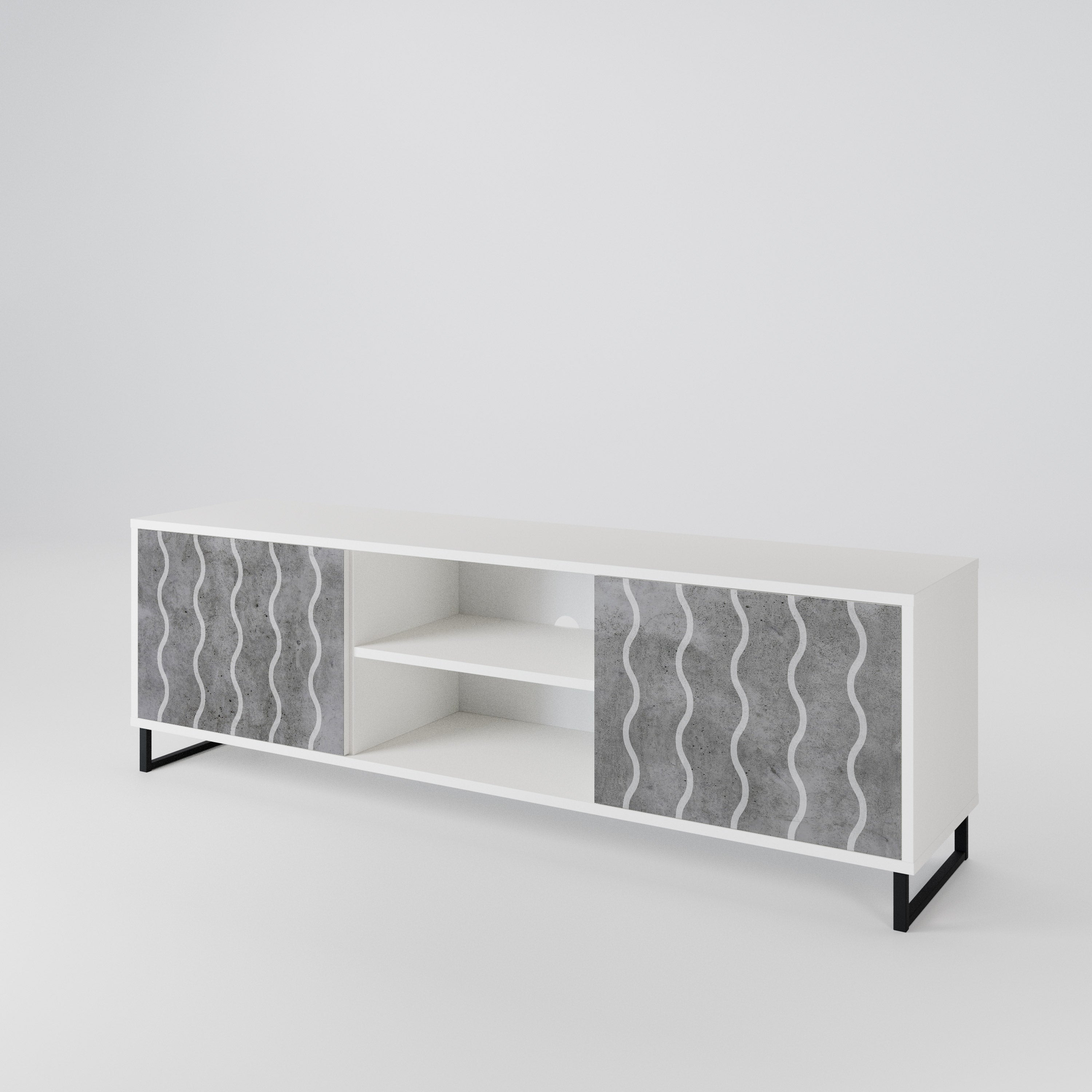 WAVES OF CONCRETE 2-Door TV Cabinet