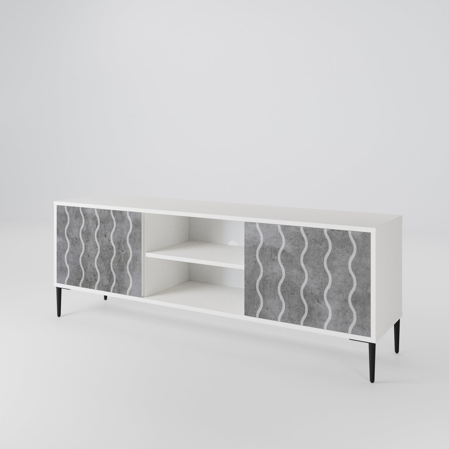 WAVES OF CONCRETE 2-Door TV Cabinet