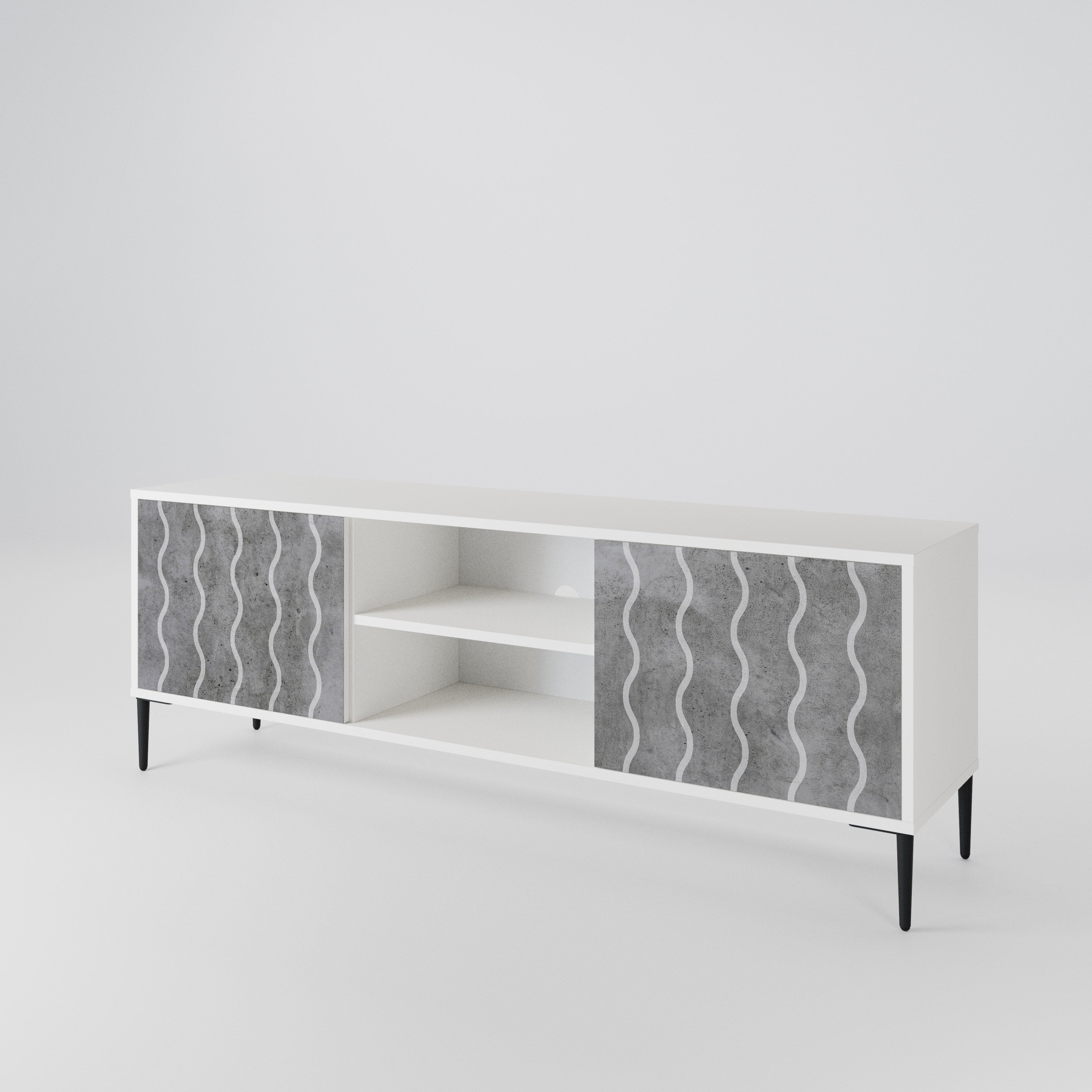 WAVES OF CONCRETE 2-Door TV Cabinet