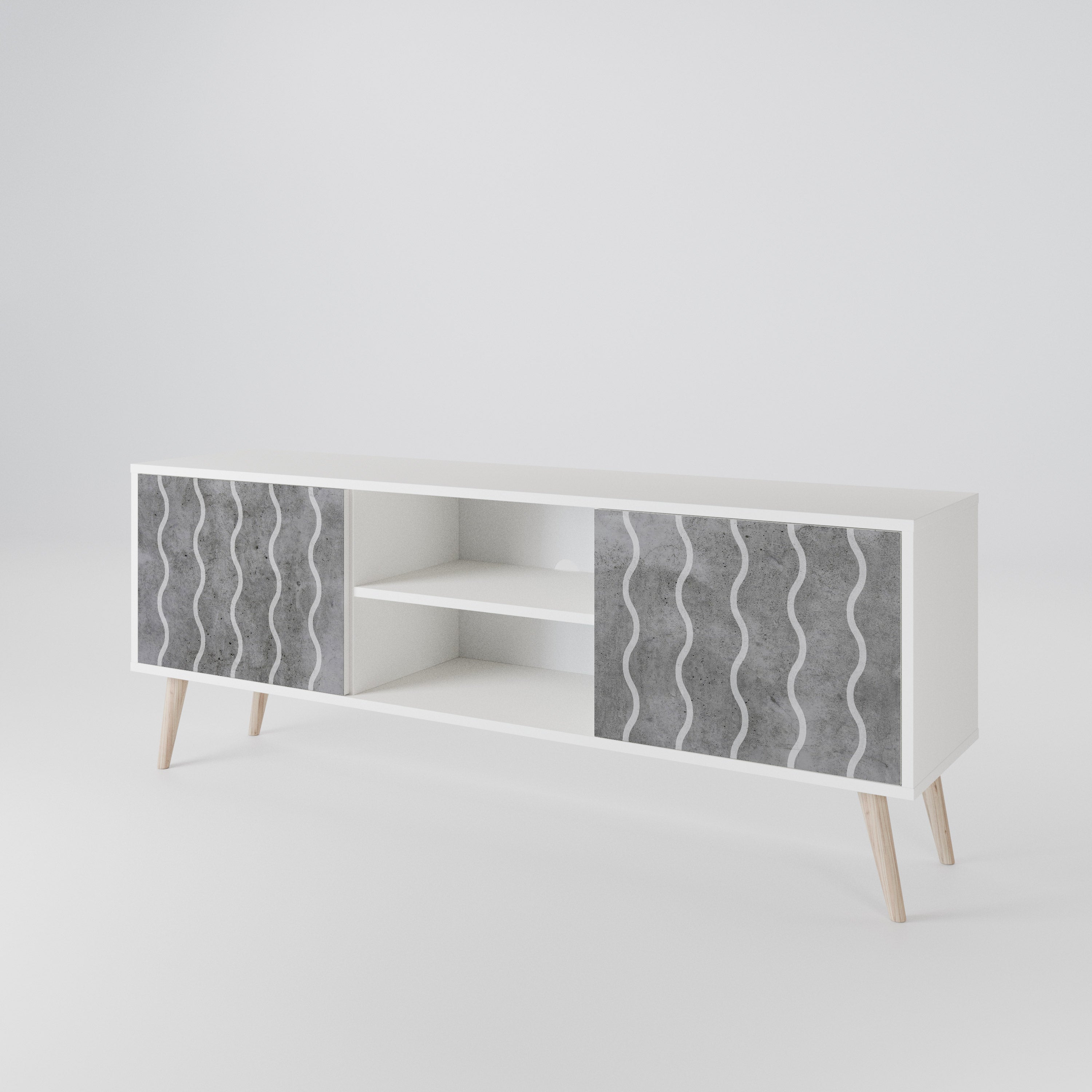 WAVES OF CONCRETE 2-Door TV Cabinet