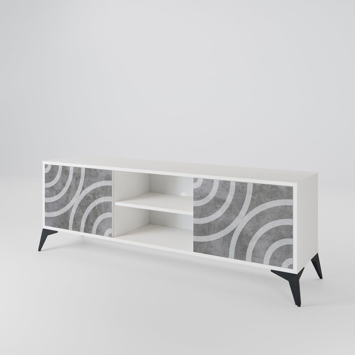 CIRCLE CONCRETE 2-Door TV Cabinet