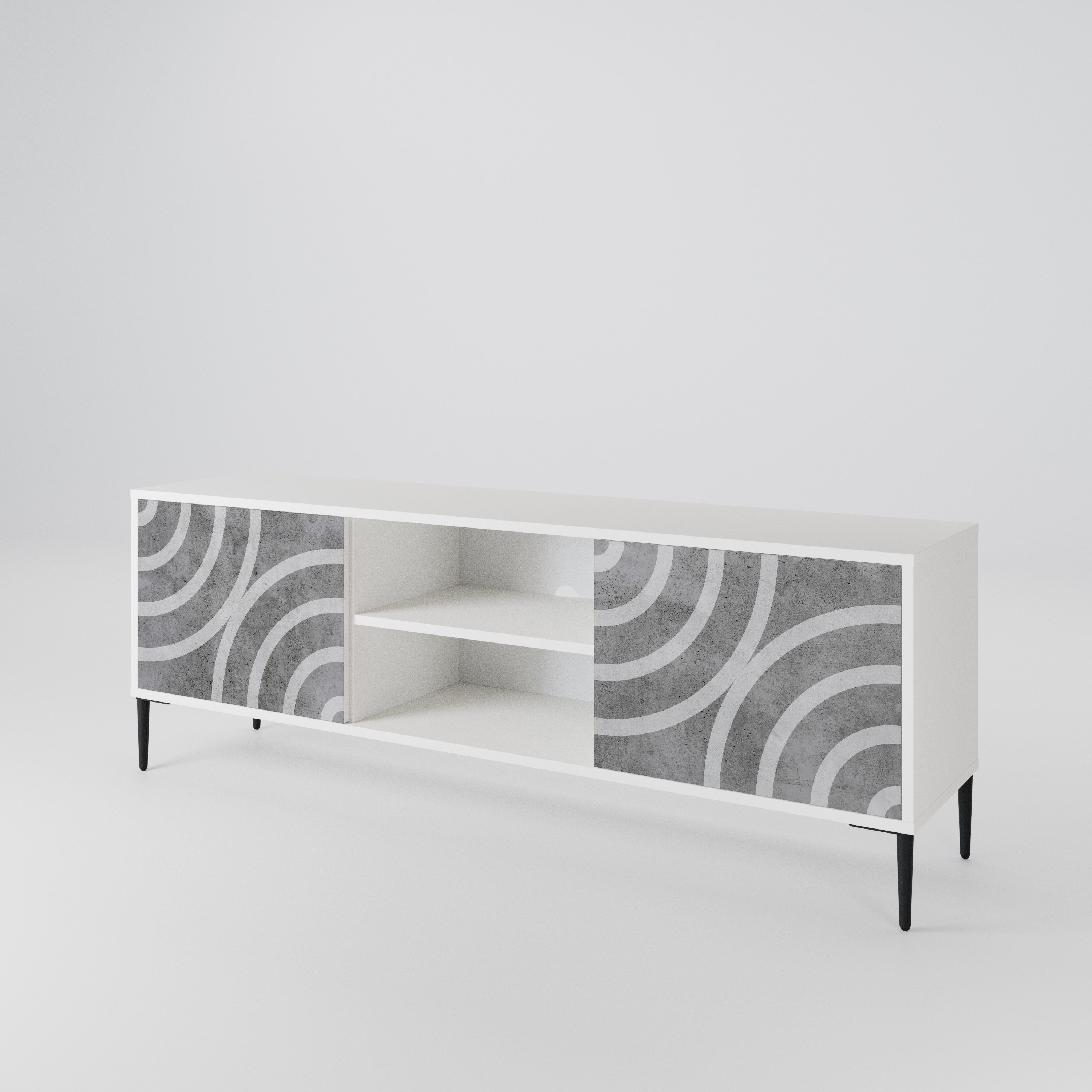 CIRCLE CONCRETE 2-Door TV Cabinet