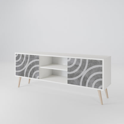CIRCLE CONCRETE 2-Door TV Cabinet