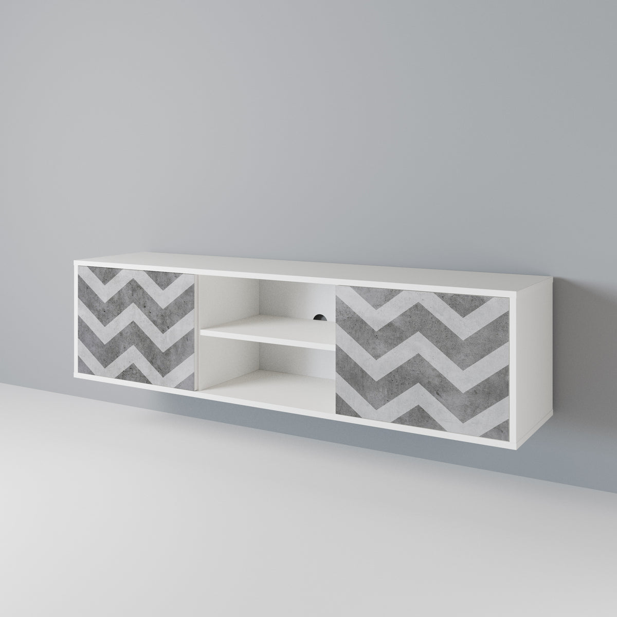 TOUGH ZIG ZAG 2-Door TV Cabinet