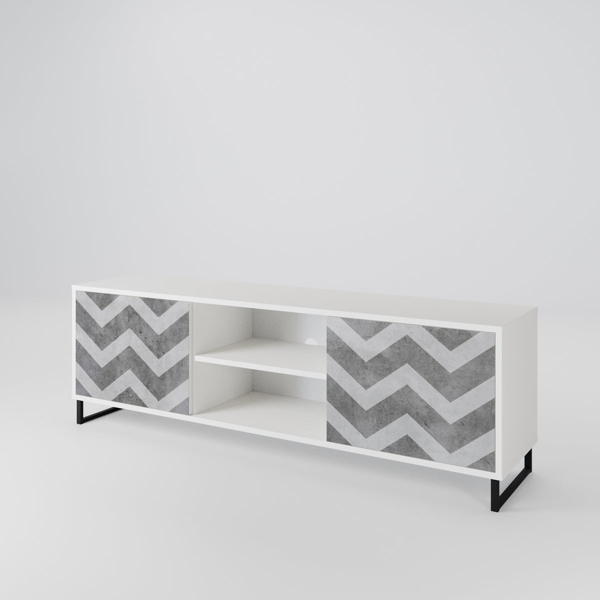 TOUGH ZIG ZAG 2-Door TV Cabinet