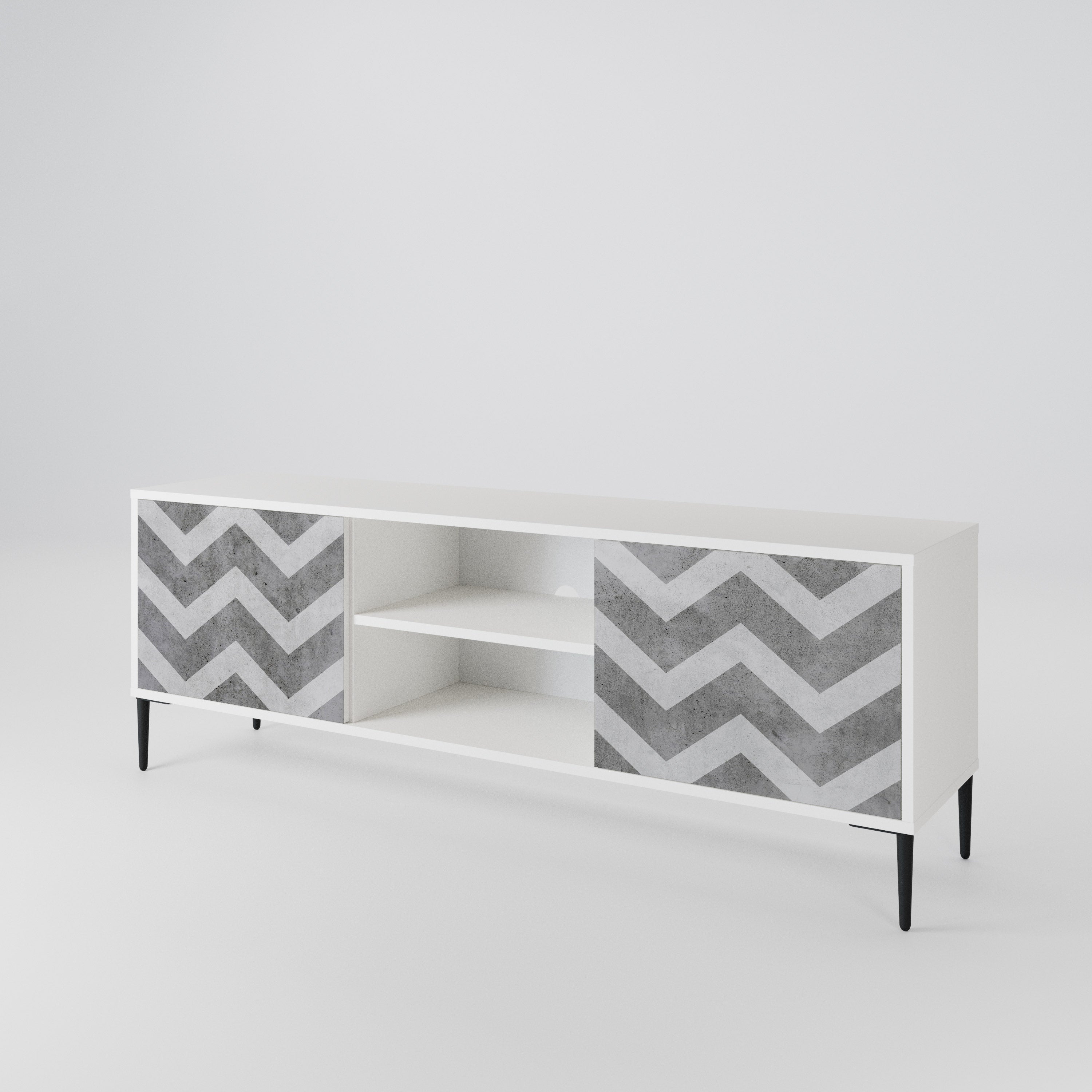 TOUGH ZIG ZAG 2-Door TV Cabinet