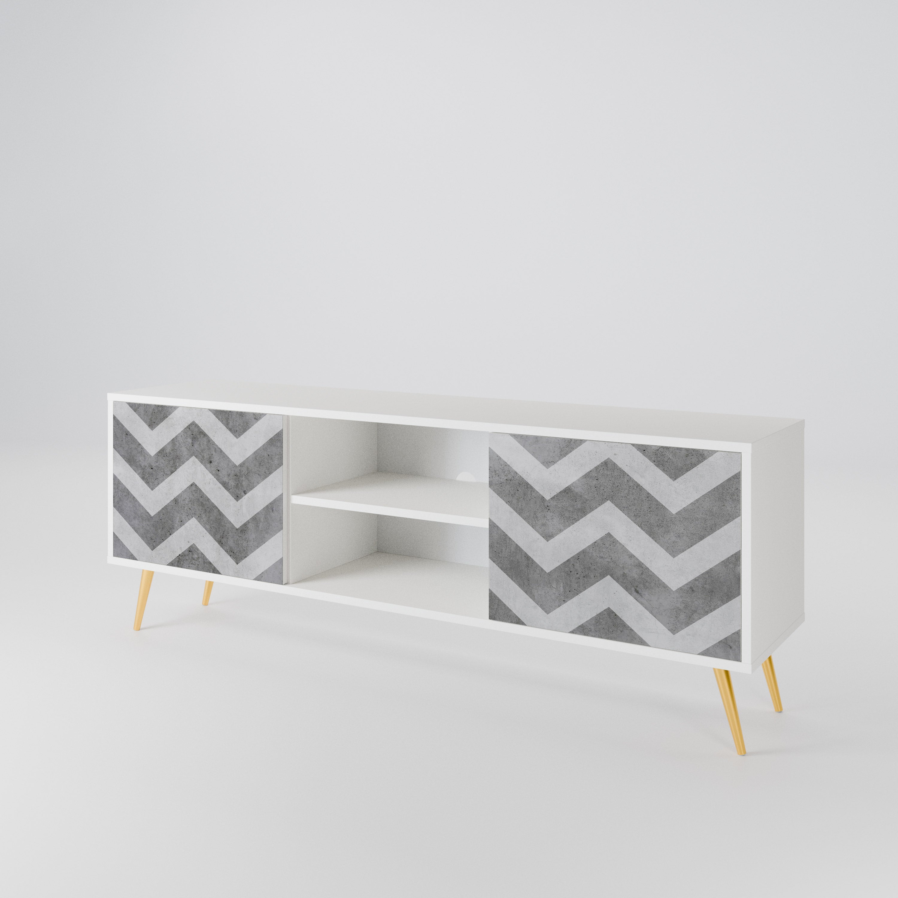 TOUGH ZIG ZAG 2-Door TV Cabinet