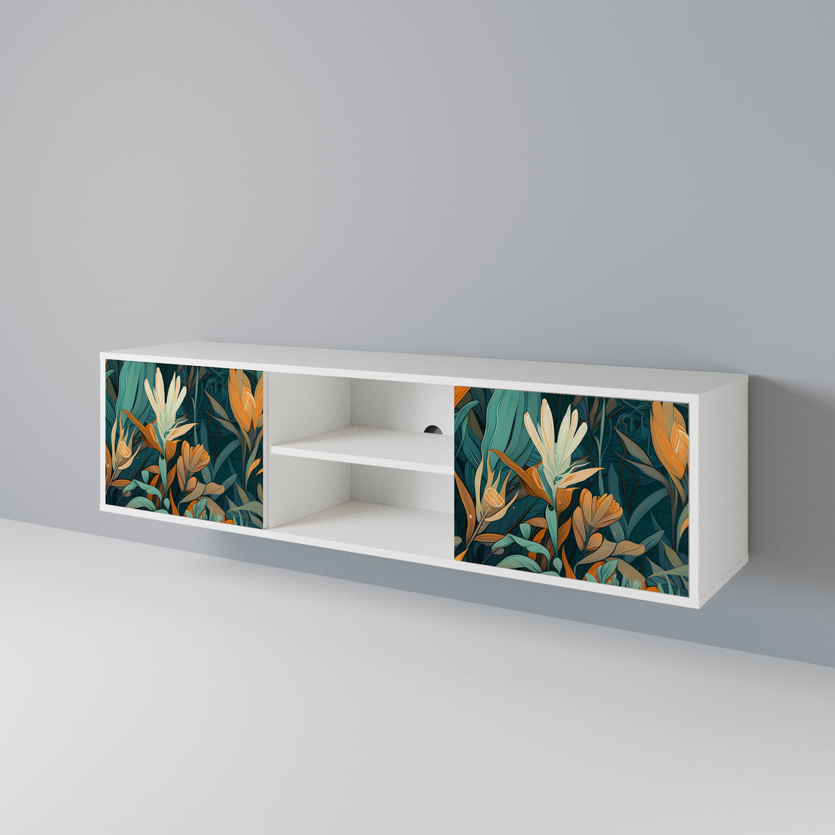 FLORAL SERENITY 2-Door TV Cabinet