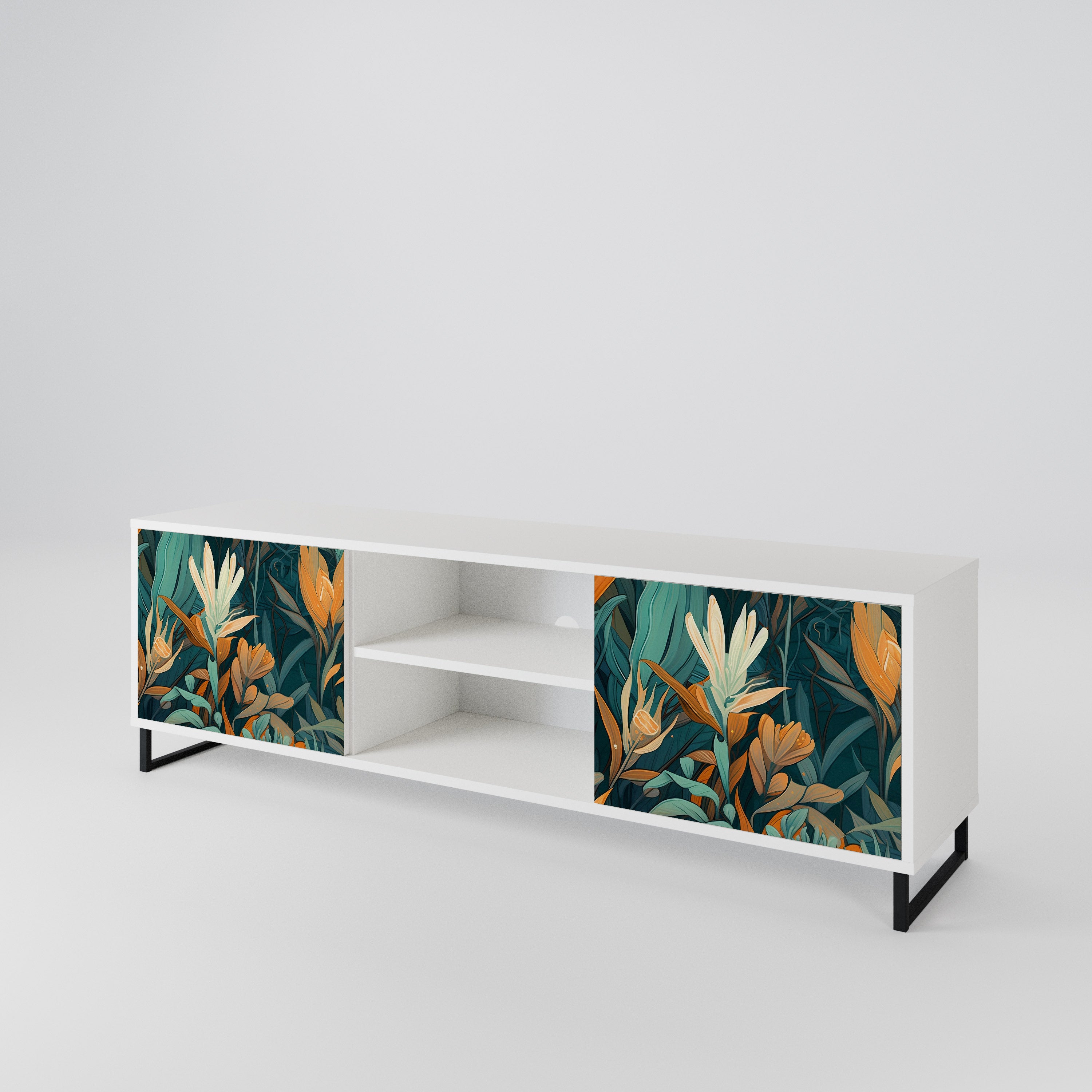 FLORAL SERENITY 2-Door TV Cabinet