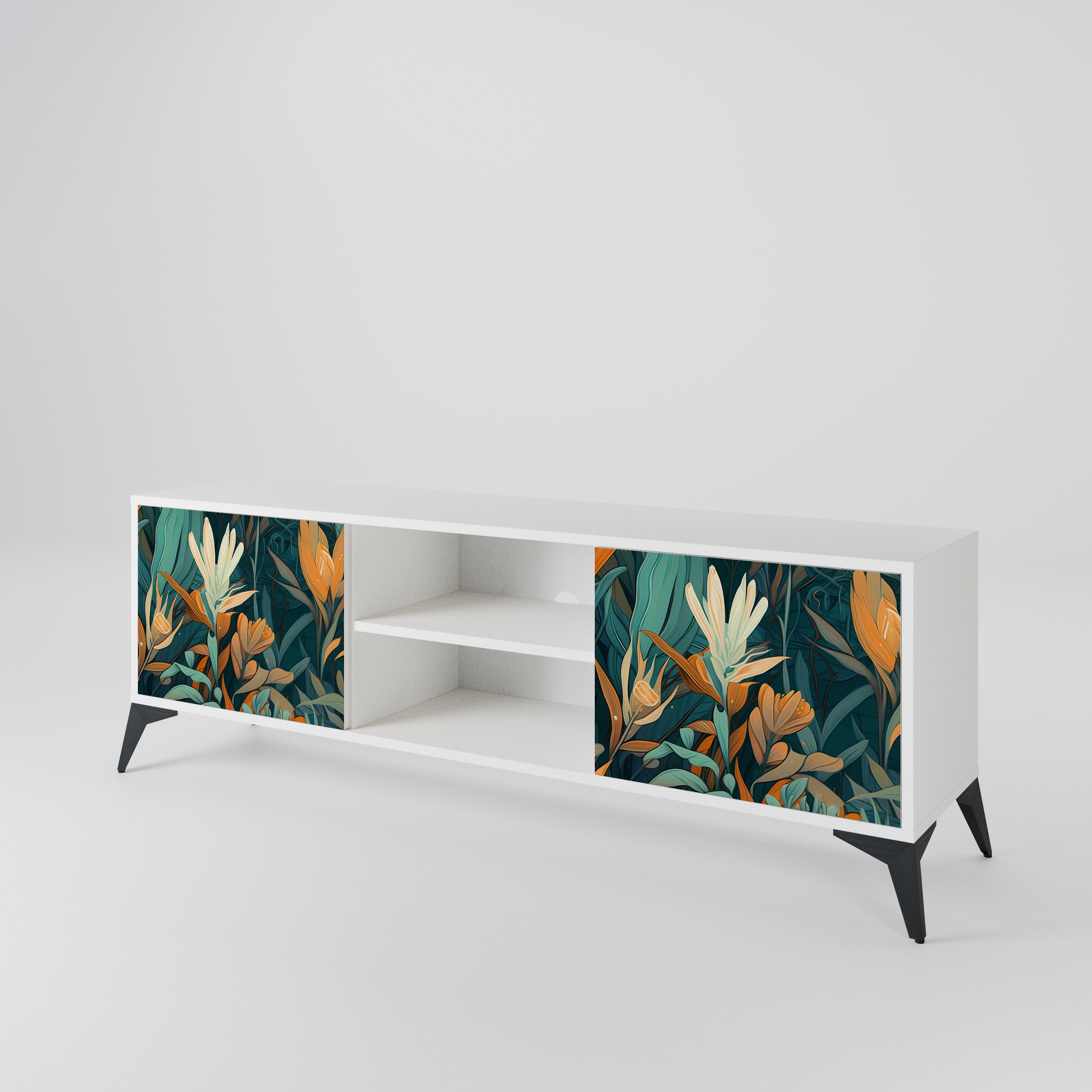 FLORAL SERENITY 2-Door TV Cabinet