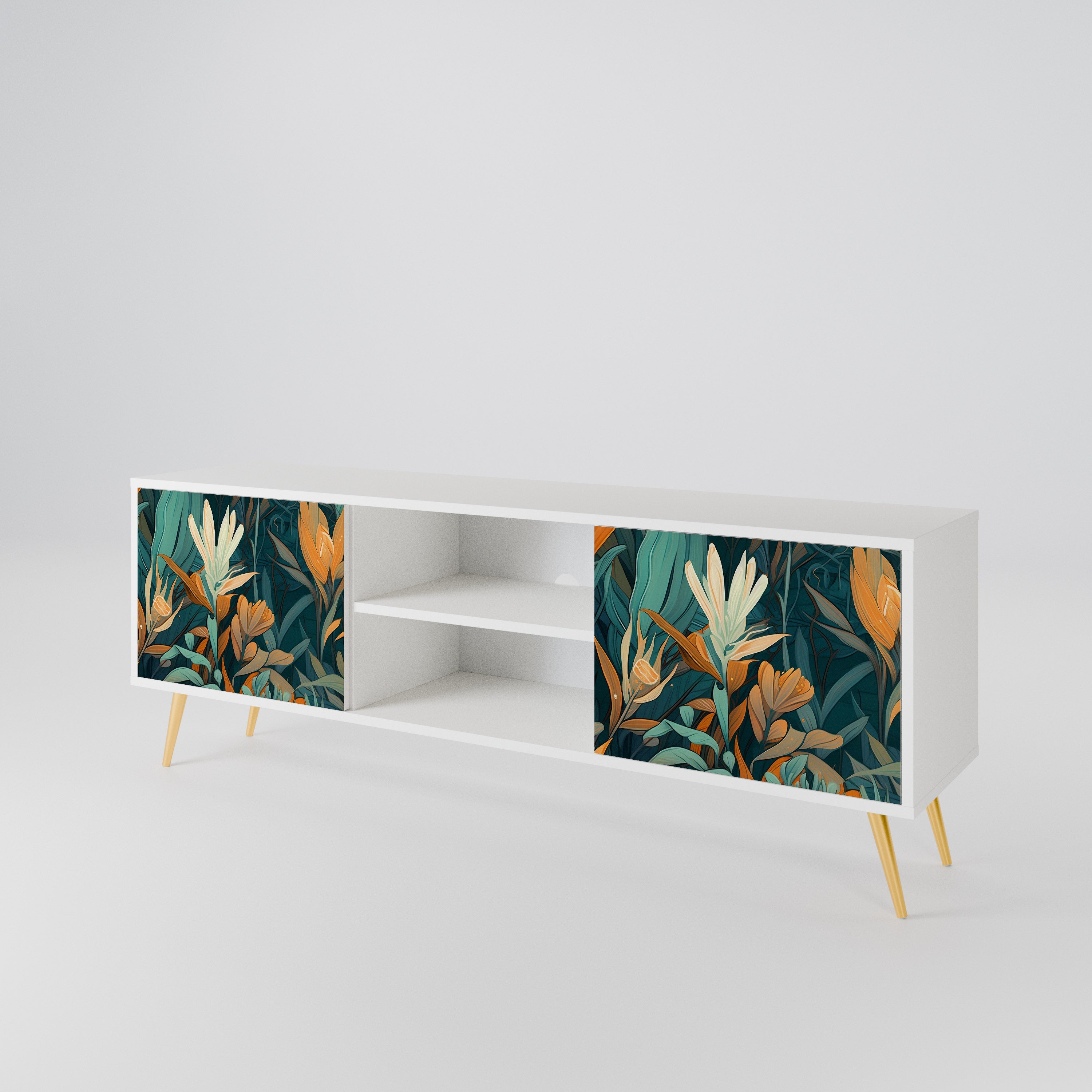 FLORAL SERENITY 2-Door TV Cabinet