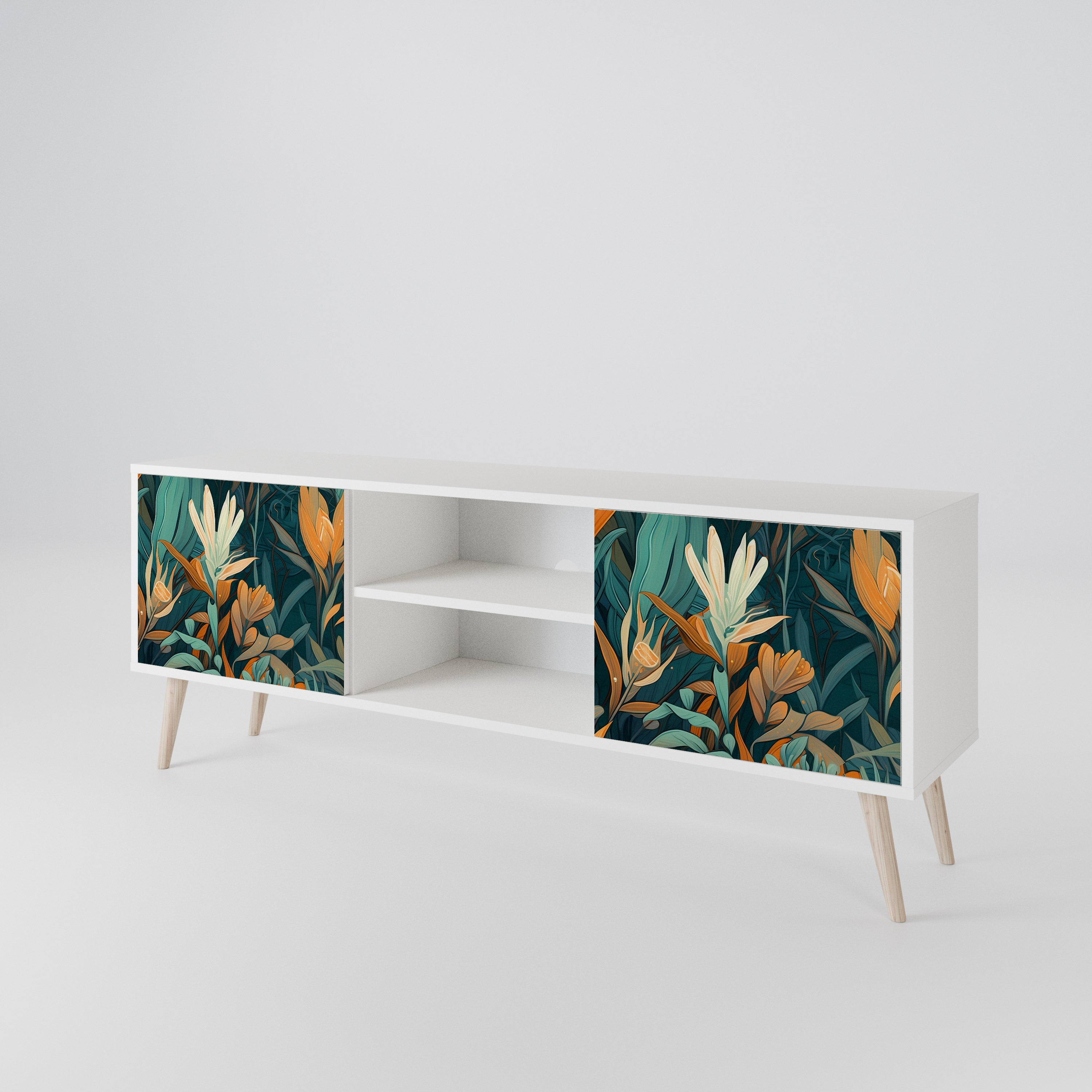 FLORAL SERENITY 2-Door TV Cabinet