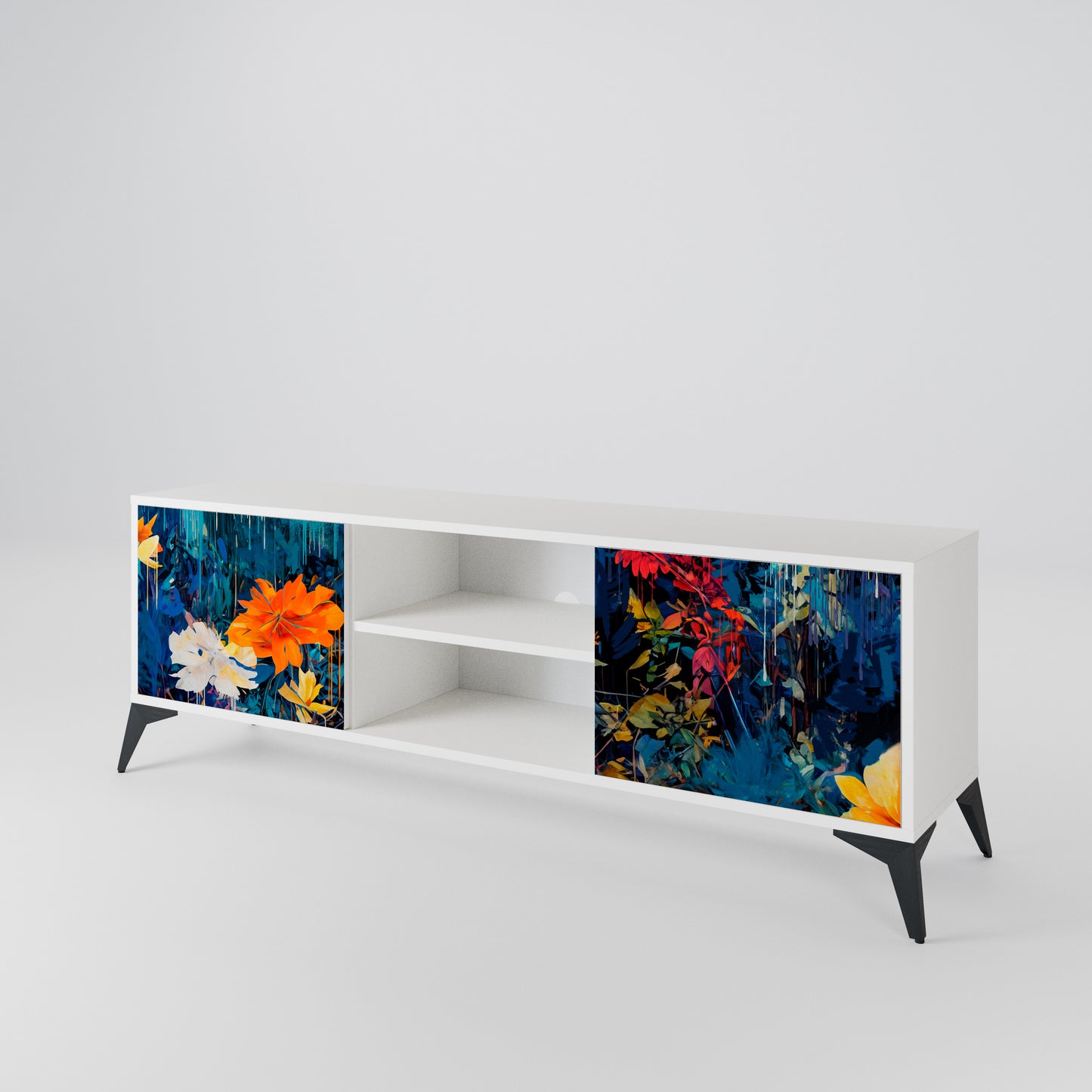MIDNIGHT BLOSSOM 2-Door TV Cabinet