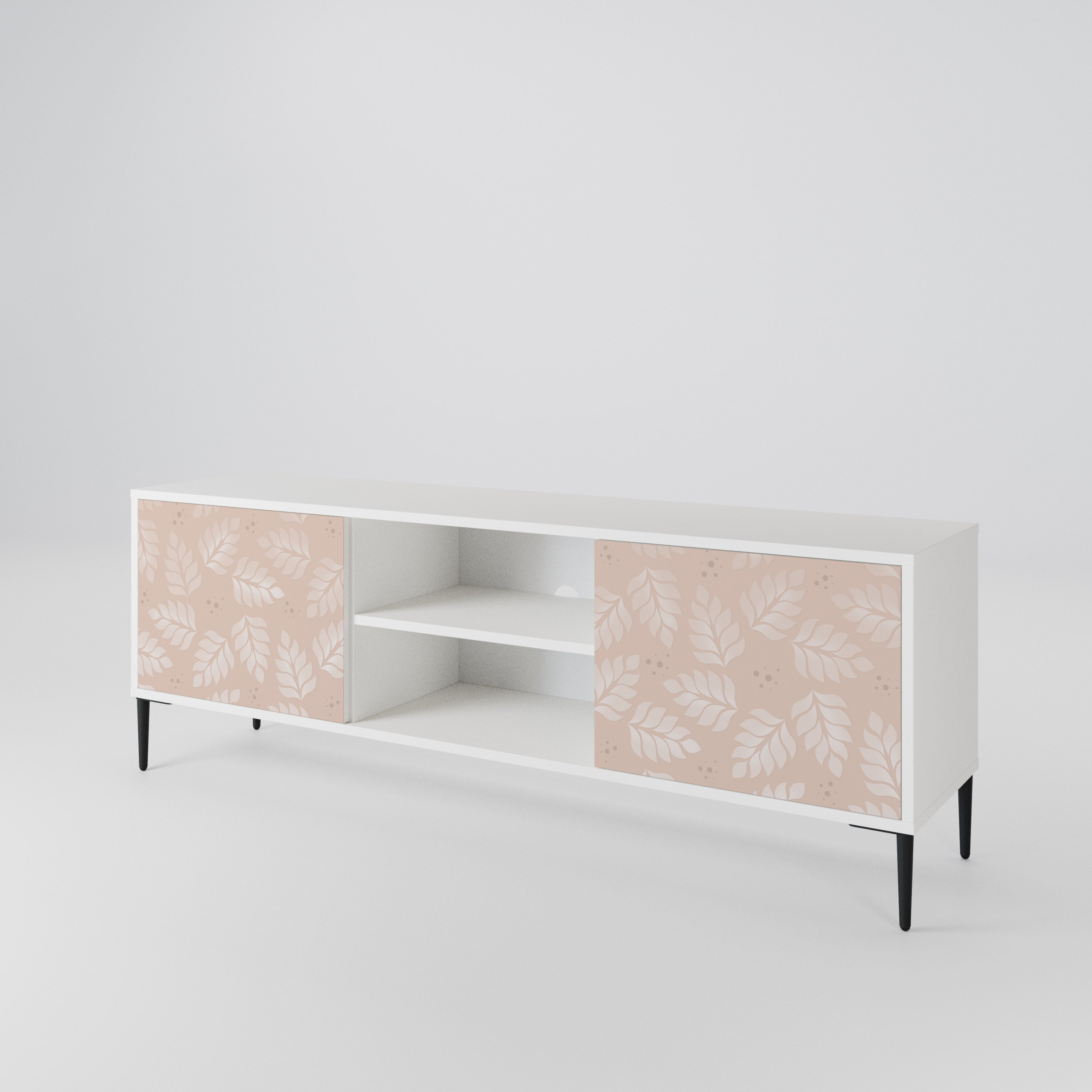 LEAVES ON BEIGE 2-Door TV Cabinet