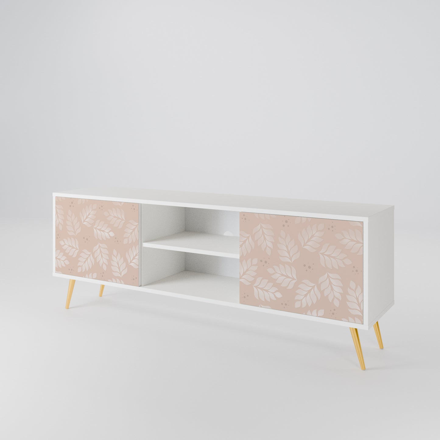 LEAVES ON BEIGE 2-Door TV Cabinet