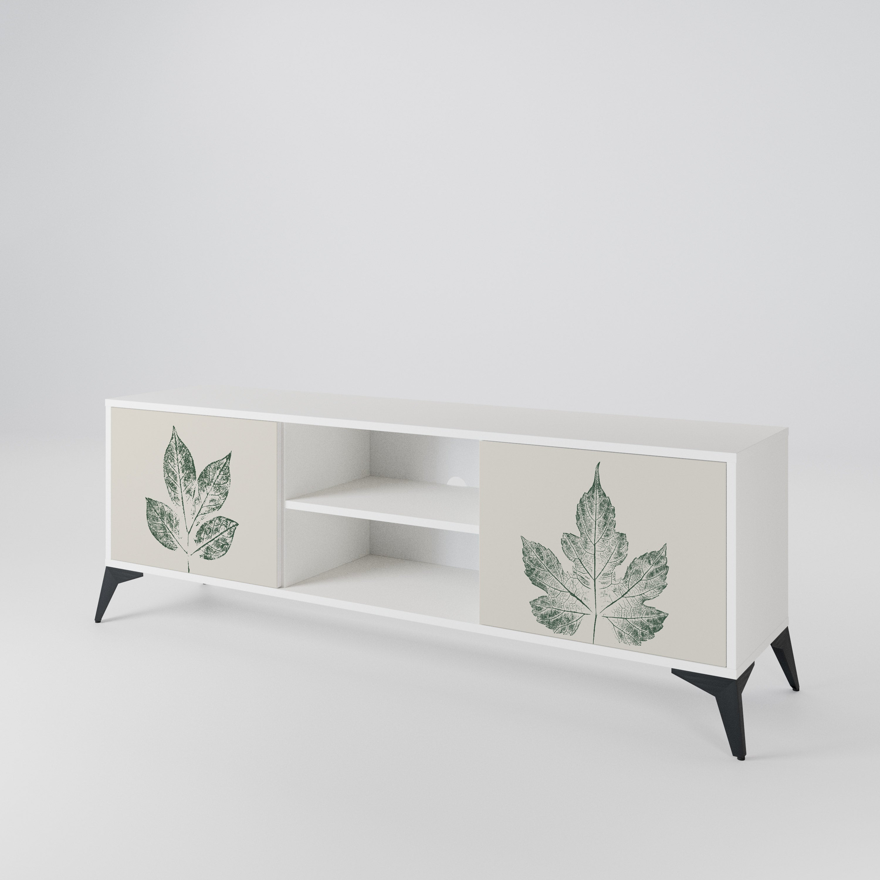 GREEN LEAFY STAMPS 2-Door TV Cabinet