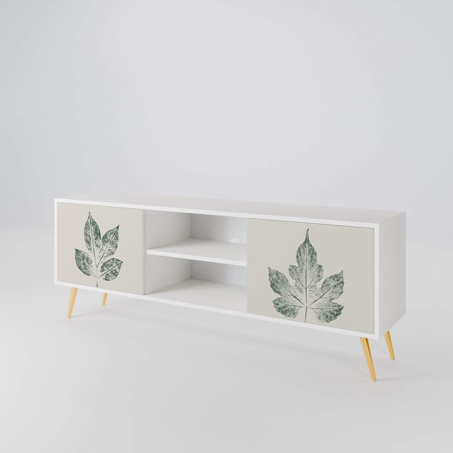 GREEN LEAFY STAMPS 2-Door TV Cabinet