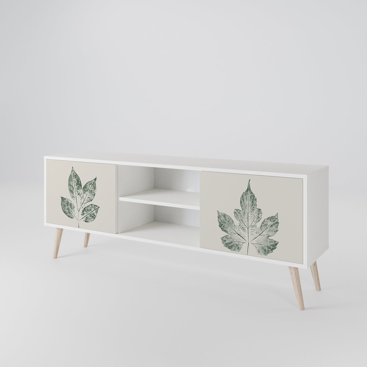 GREEN LEAFY STAMPS 2-Door TV Cabinet