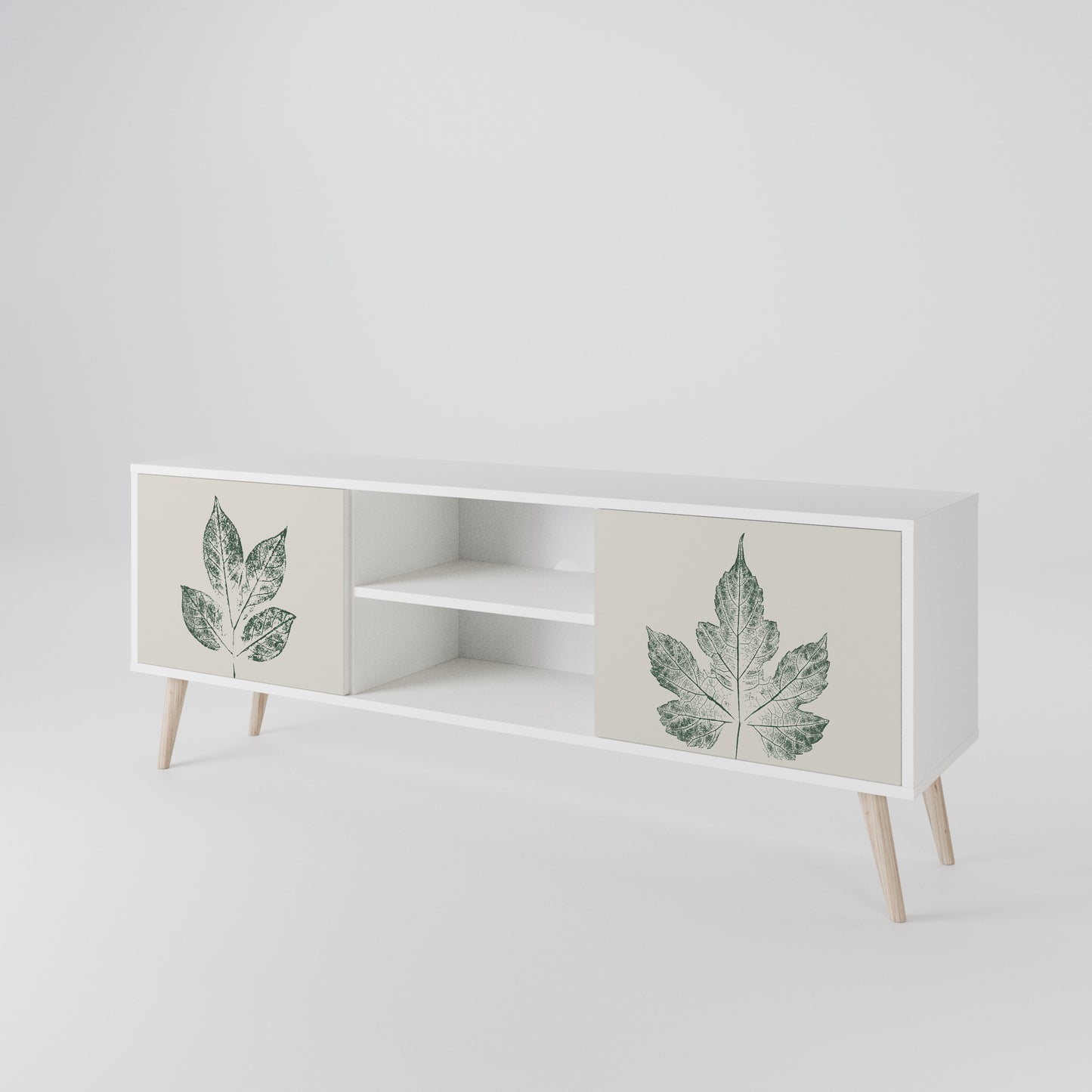GREEN LEAFY STAMPS 2-Door TV Cabinet