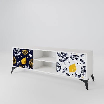 CITRUS BLACK AND WHITE 2-Door TV Cabinet