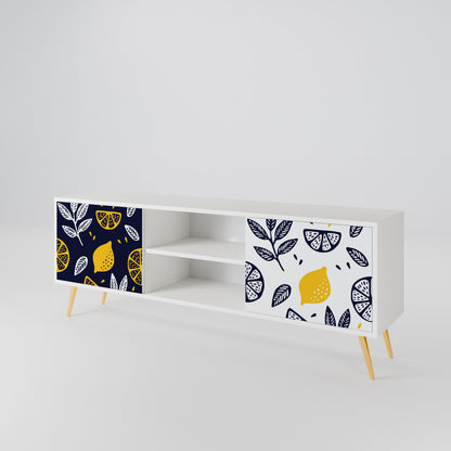CITRUS BLACK AND WHITE 2-Door TV Cabinet