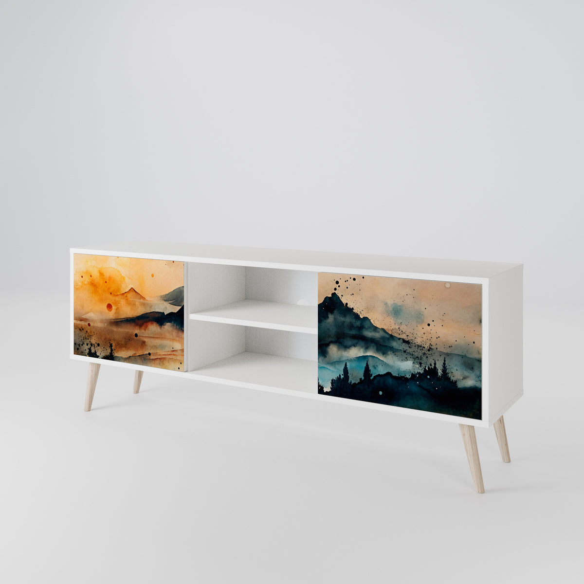 OMINOUS MOUNTAINS 2-Door TV Cabinet