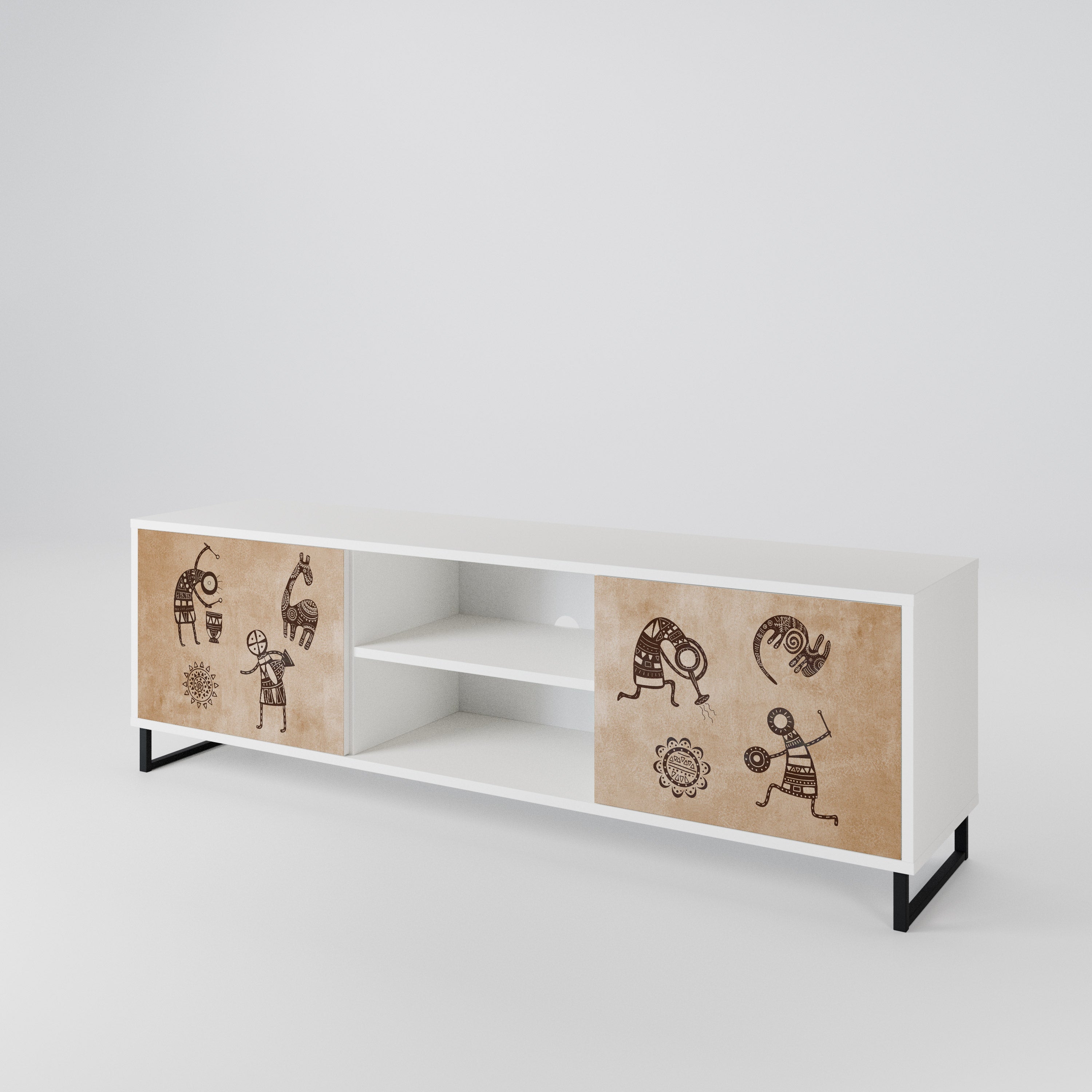 AFRICAN STYLE 2-Door TV Cabinet