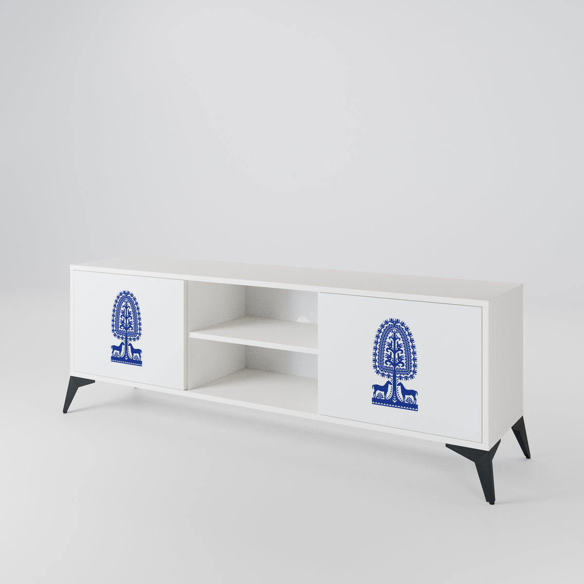 POLISH FOLK ART 2-Door TV Cabinet