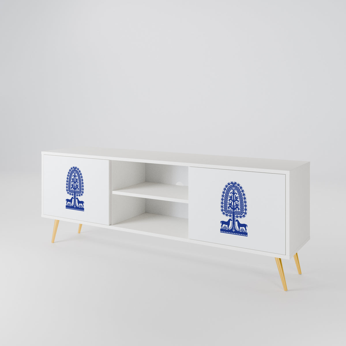 POLISH FOLK ART 2-Door TV Cabinet