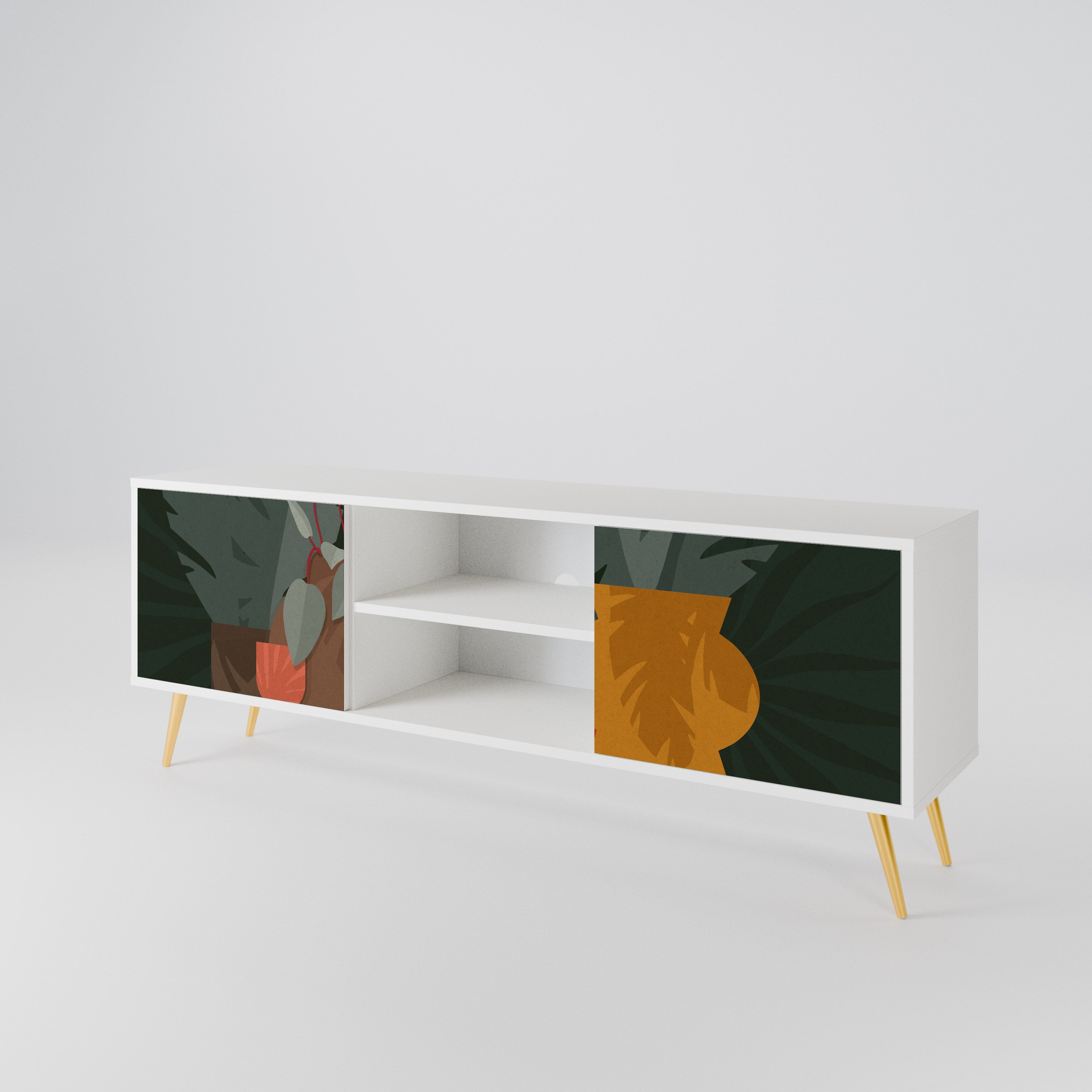 TROPICAL COMPOSITION 2-Door TV Cabinet
