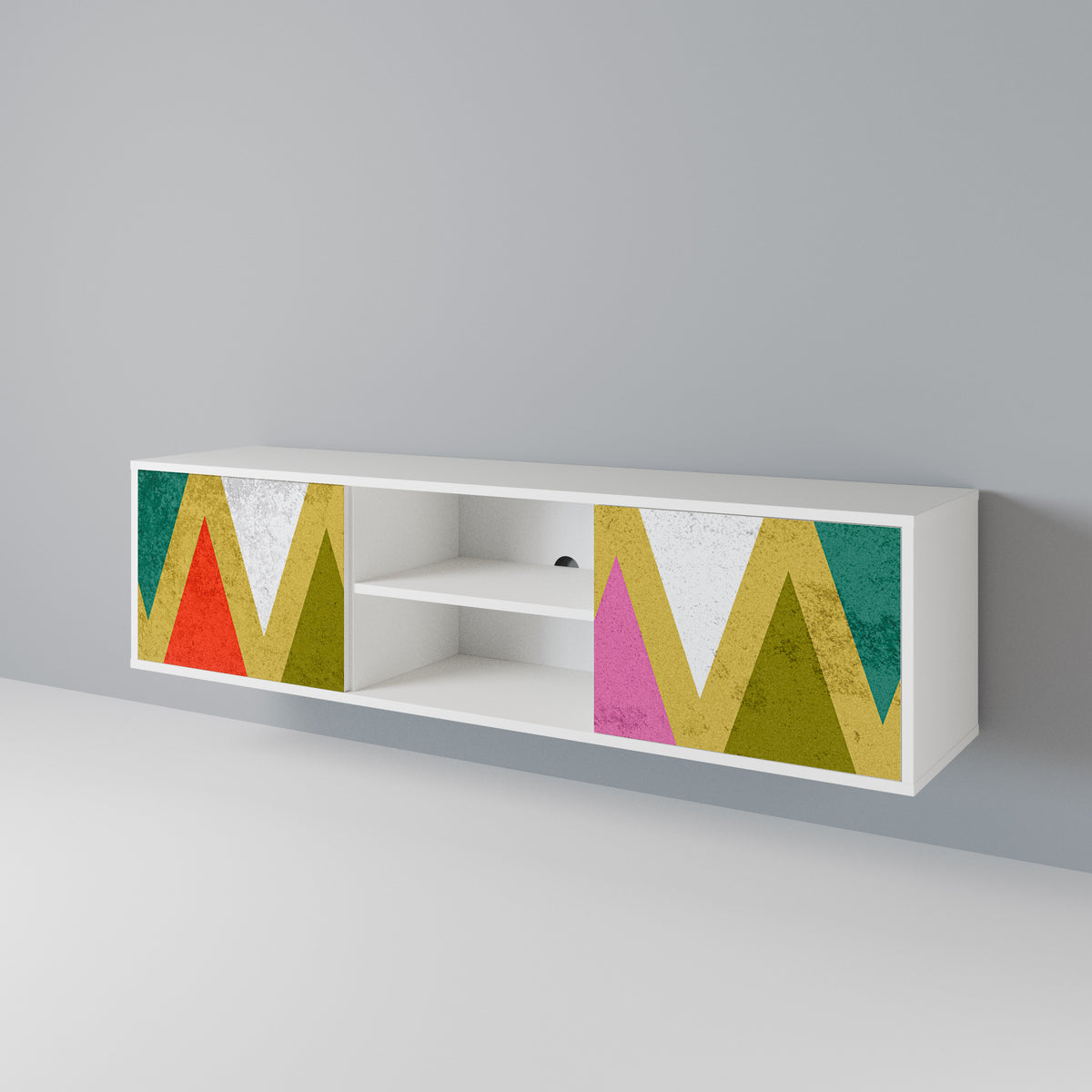 COLORFUL TRIANGLES 2-Door TV Cabinet