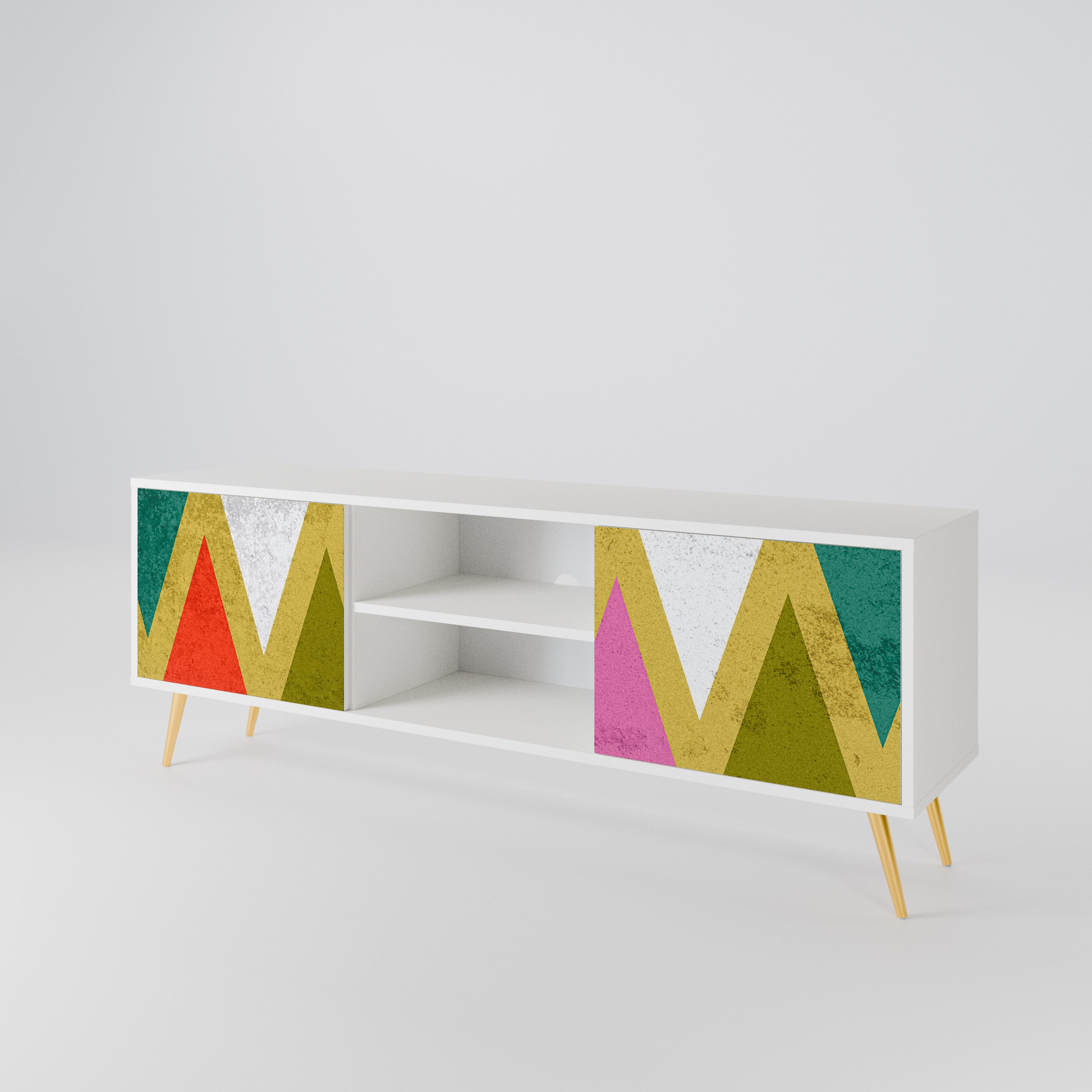 COLORFUL TRIANGLES 2-Door TV Cabinet
