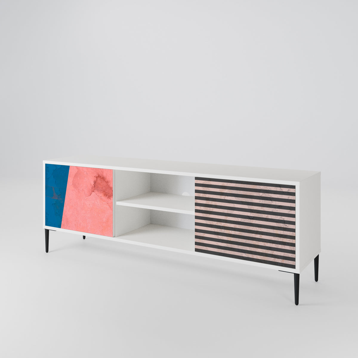 GLAMOROUS STRIPE 2-Door TV Cabinet