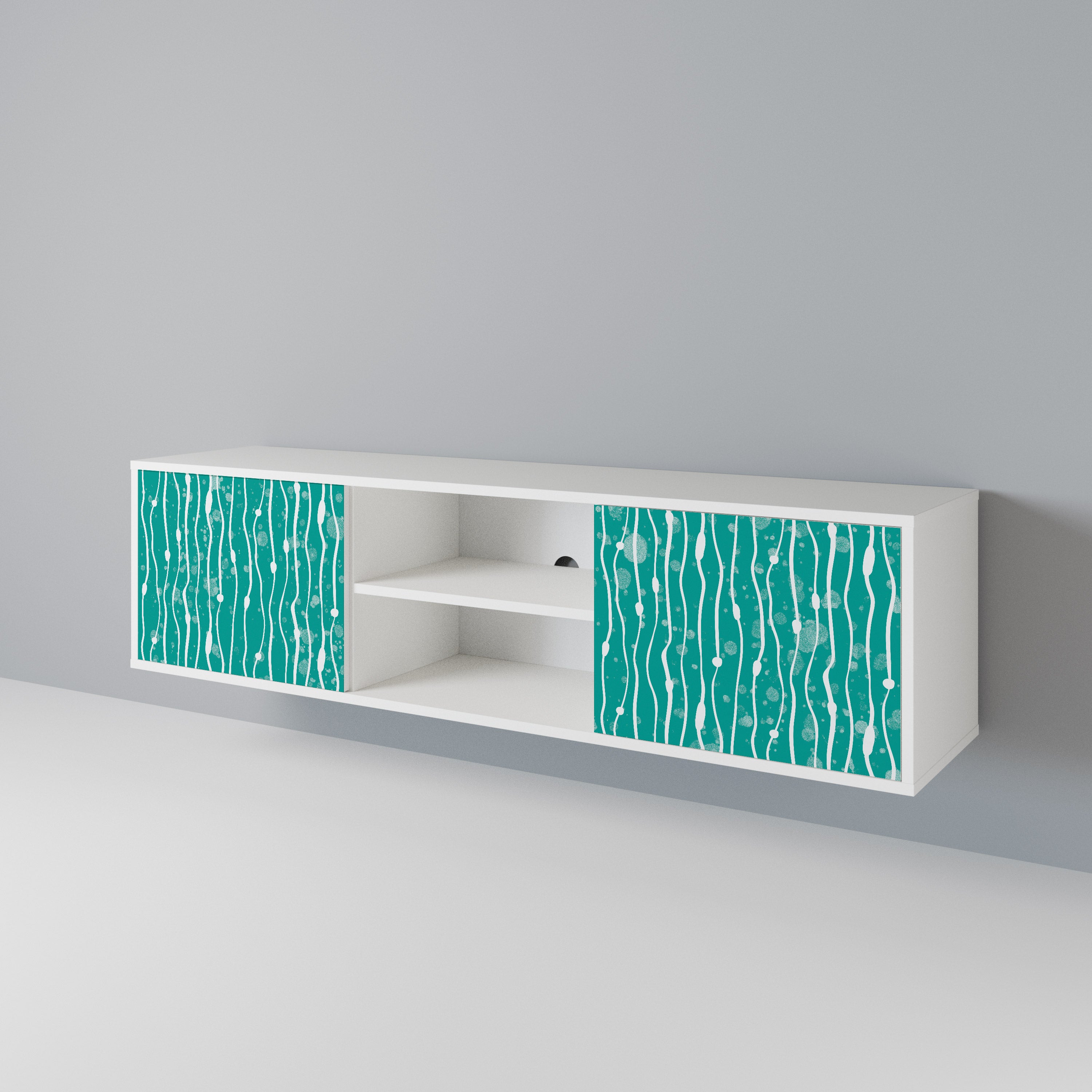 TURQUOISE RAIN 2-Door TV Cabinet