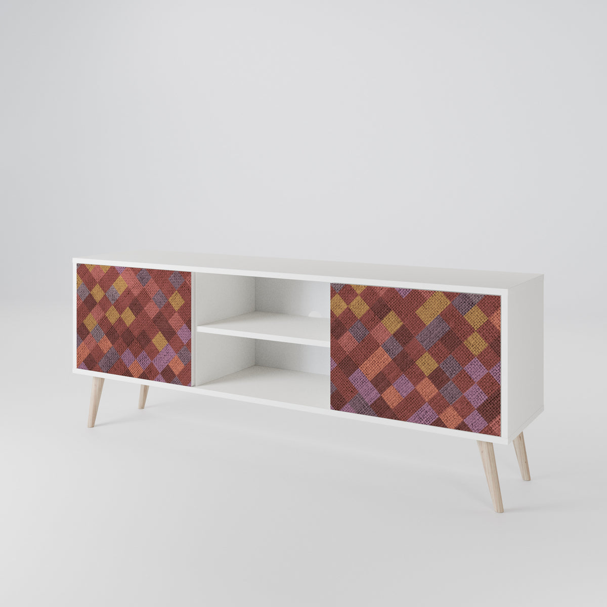 PAINTED SQUARES 2-Door TV Cabinet