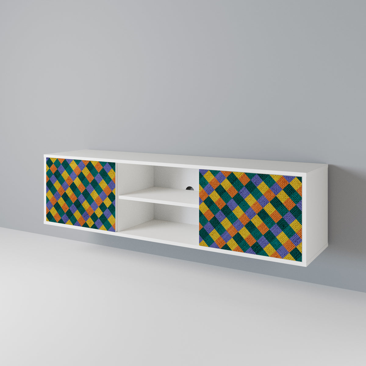 PAINTED SQUARES MIX 2-Door TV Cabinet