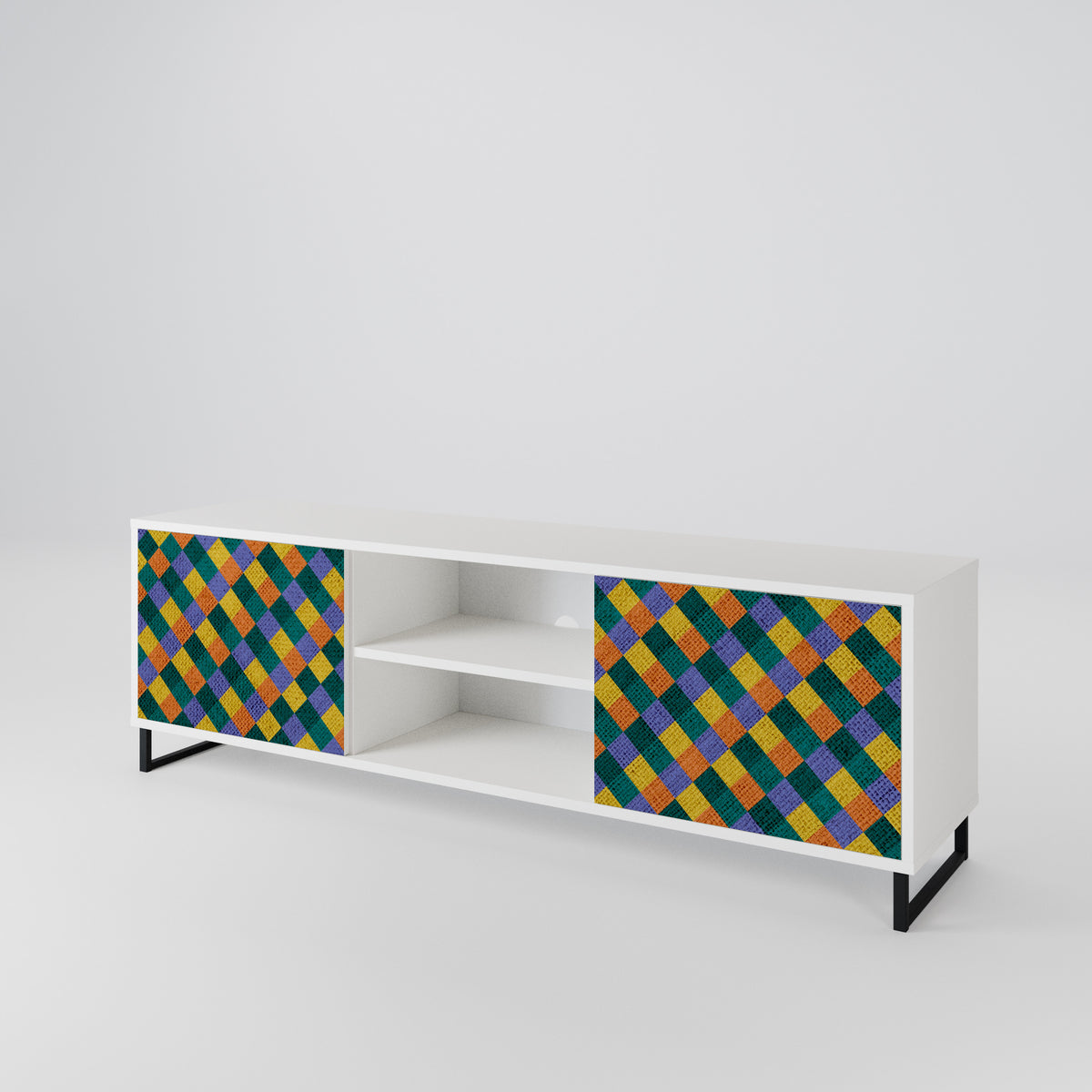 PAINTED SQUARES MIX 2-Door TV Cabinet