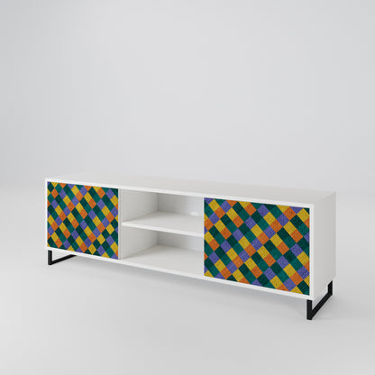 PAINTED SQUARES MIX 2-Door TV Cabinet