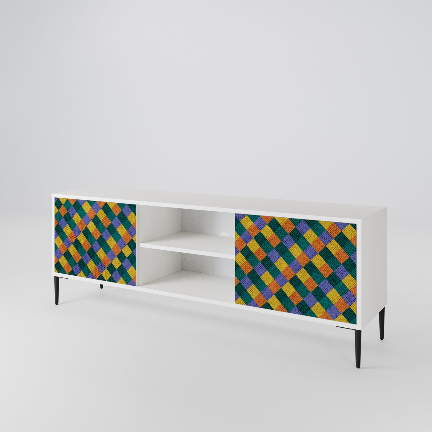 PAINTED SQUARES MIX 2-Door TV Cabinet