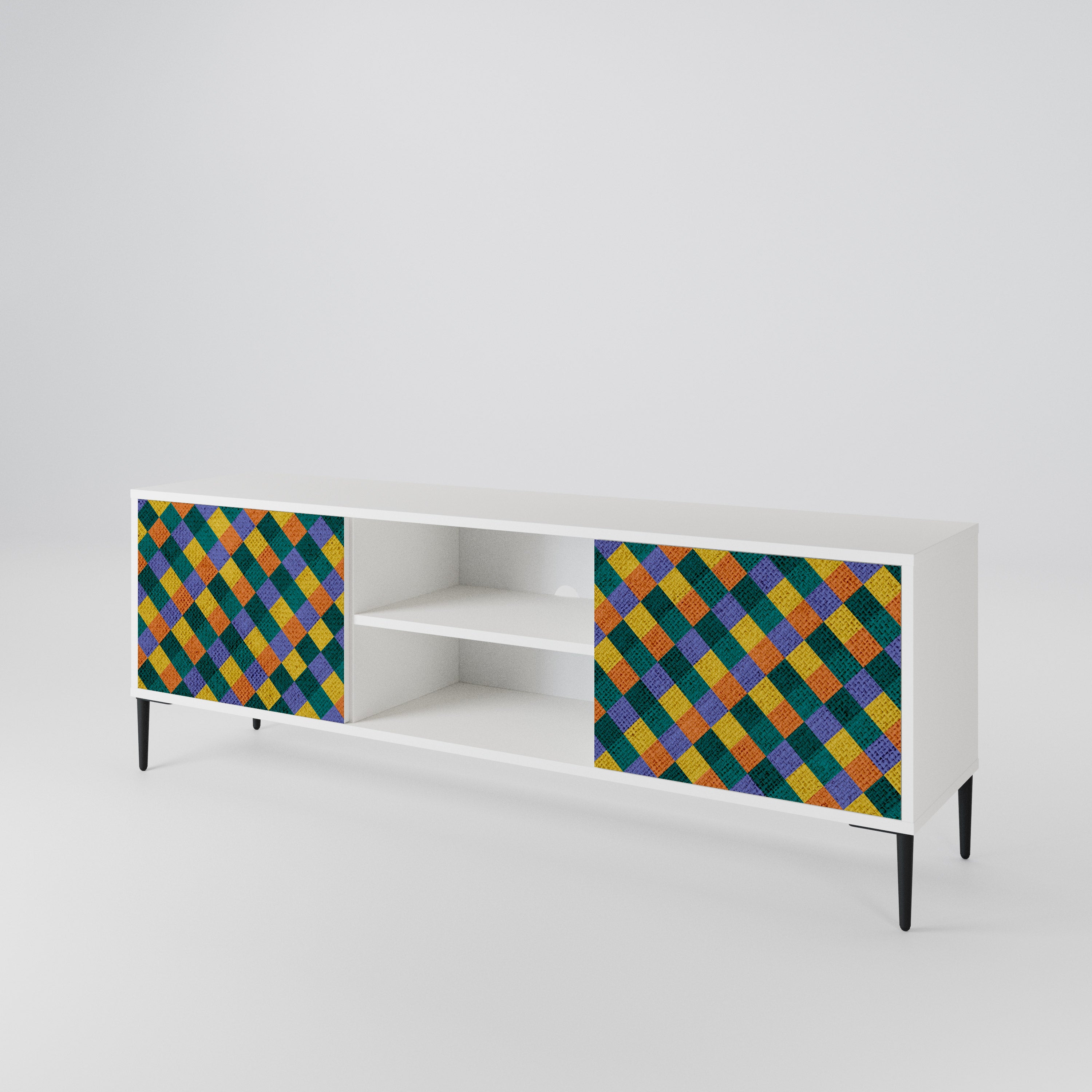 PAINTED SQUARES MIX 2-Door TV Cabinet