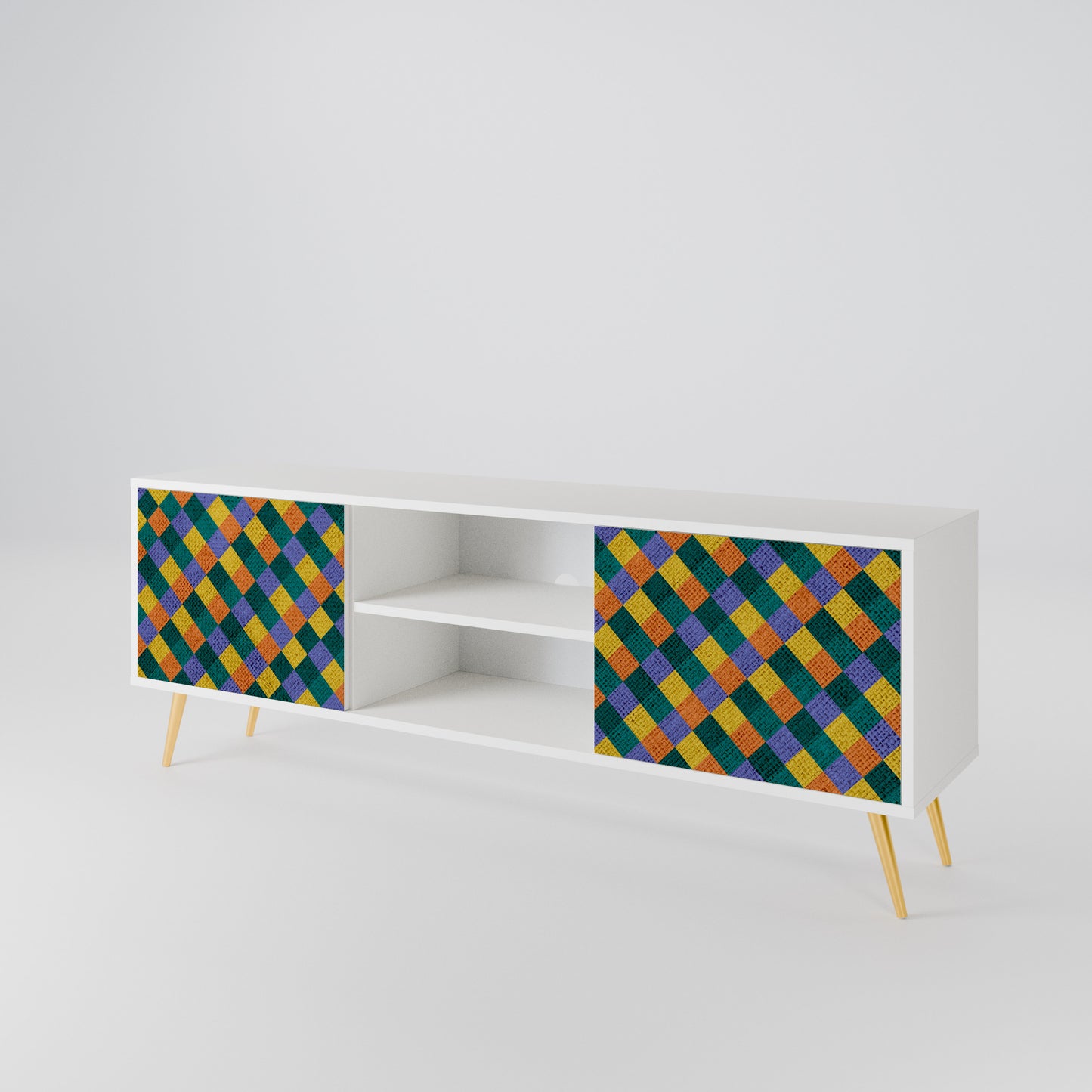 PAINTED SQUARES MIX 2-Door TV Cabinet