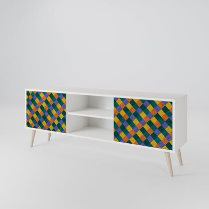 PAINTED SQUARES MIX 2-Door TV Cabinet