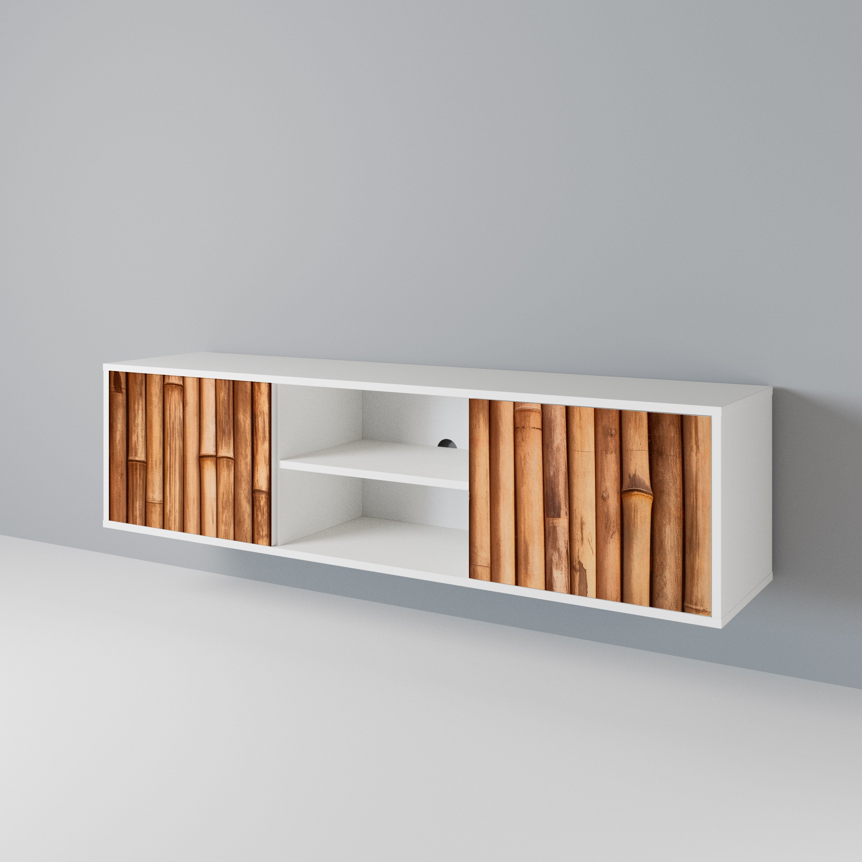 NATURAL WOOD 2-Door TV Cabinet